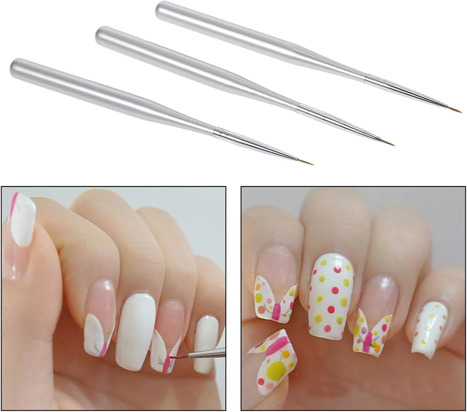 ست 3 عددی قلم موی طراحی ناخن آکریلیک حرفه ای برای ژل UV، طراحی نقاشی، خطوط، نقطه های کوچک، گل ها، سر نایلونی، لوله نقره ای، بادوام، بدون تغییر شکل، ضد خوردگی، کاربری آسان و مناسب برای استفاده خانگی ست 3 عددی قلم موی طراحی ناخن آکریلیک حرفه ای برای ژل UV، طراحی نقاشی، خطوط، نقطه های کوچک، گل ها، سر نایلونی، لوله نقره ای، بادوام، بدون تغییر شکل، ضد خوردگی، کاربری آسان و مناسب برای استفاده خانگی