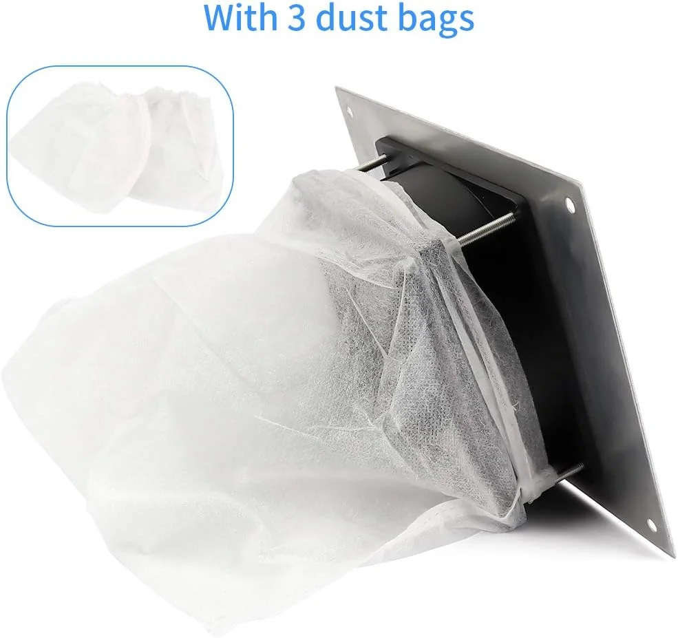 دستگاه جمع کننده گرد و غبار ناخن 4500 دور در دقیقه، فن مکنده رومیزی با 3 کیسه جمع آوری (مشکی)