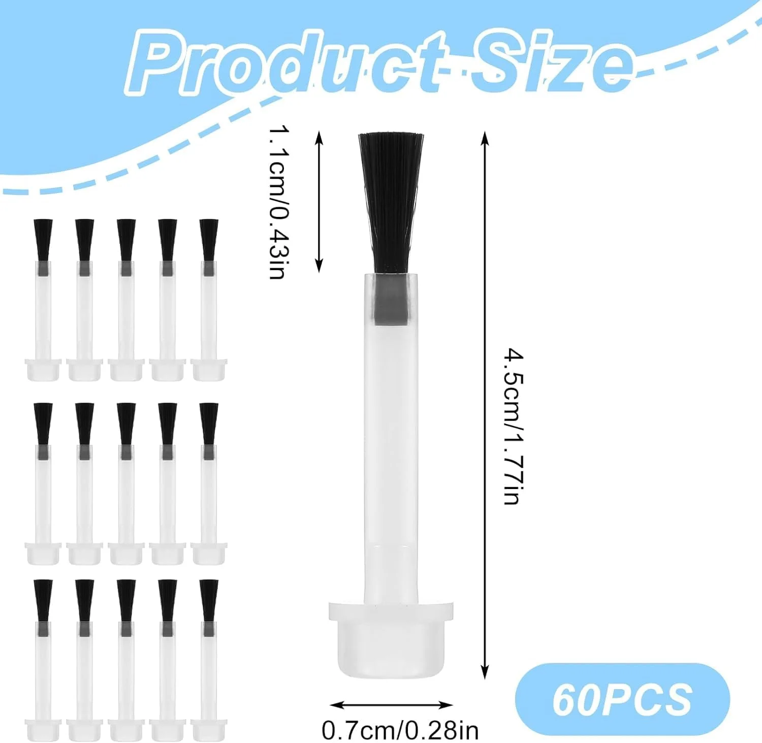 66 عدد برس جایگزین یکبار مصرف دیپ، برس جایگزین مینی لاک ناخن، برس مویی نرم و ظریف جایگزین پودر دیپینگ مایع برای سالن