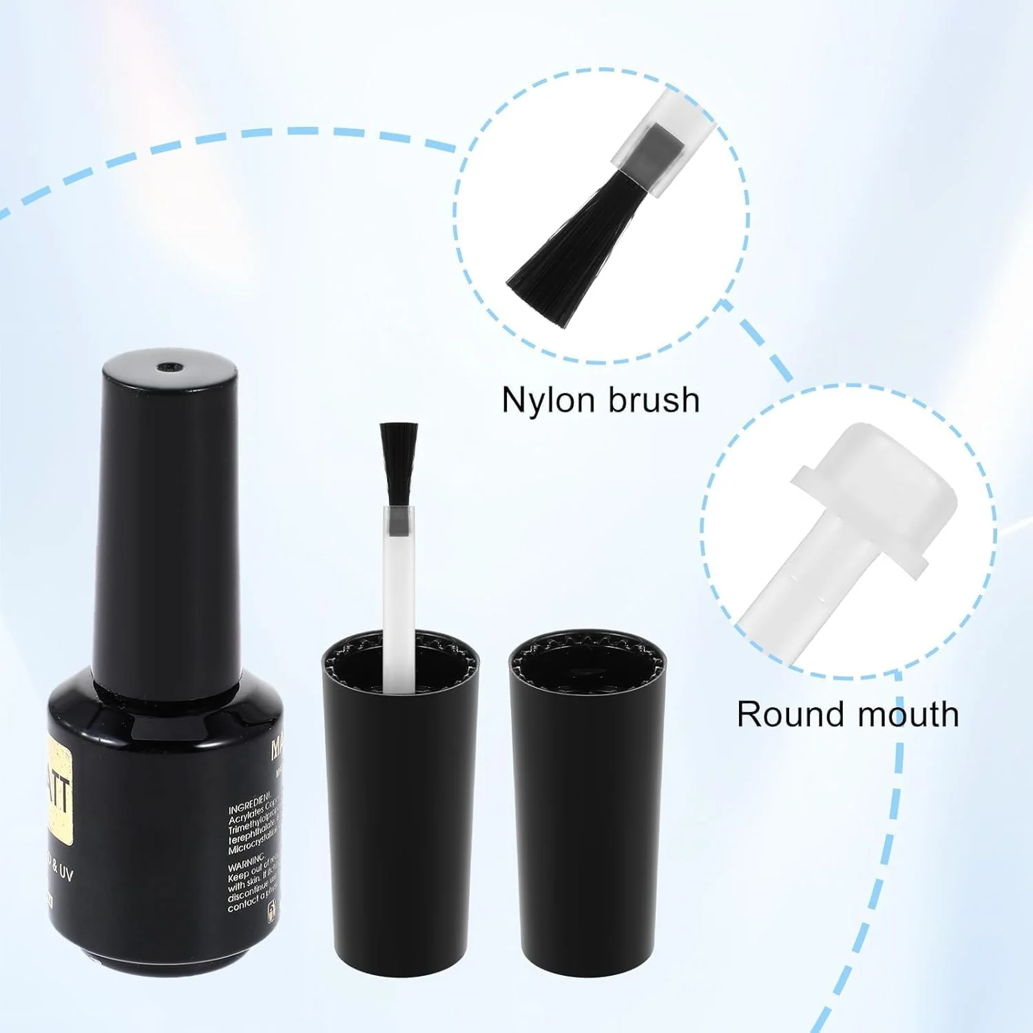 66 عدد برس جایگزین یکبار مصرف دیپ، برس جایگزین مینی لاک ناخن، برس مویی نرم و ظریف جایگزین پودر دیپینگ مایع برای سالن