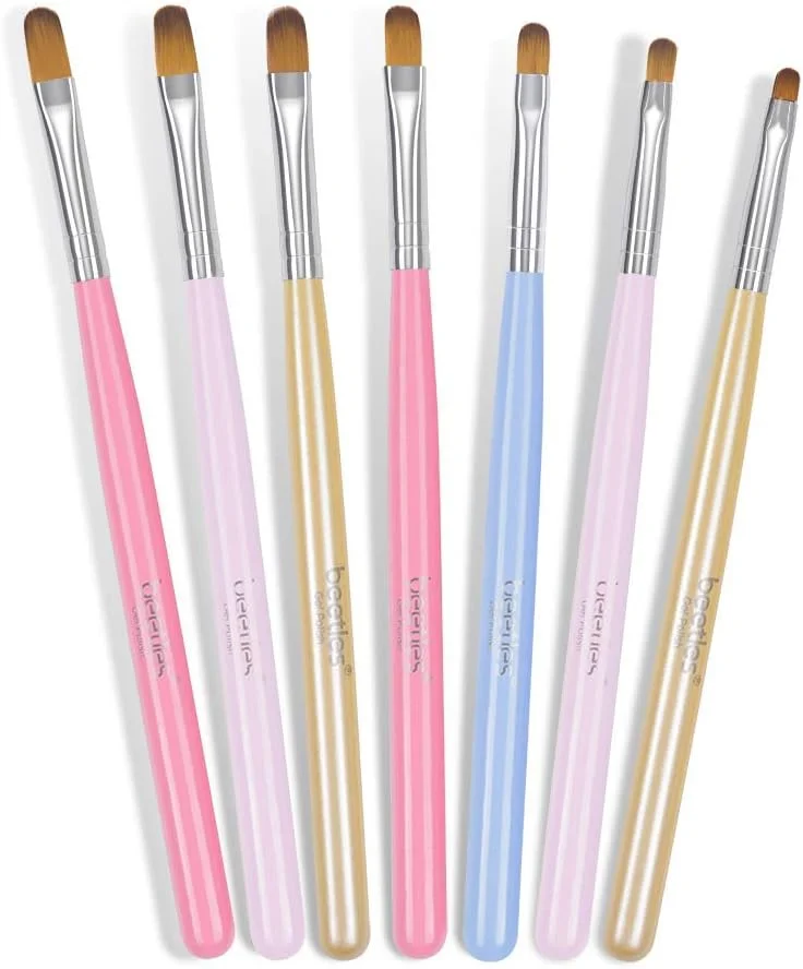 برس ناخن DELFINO، ژل Beetle، ست 7 تکه، مهارت های هنری گسترده، ست قلم طراحی برس سازنده، مناسب برای استفاده در منزل و سالن، سازنده، ناخن، حکاکی، نایلون، ایجاد زیبایی زنانه