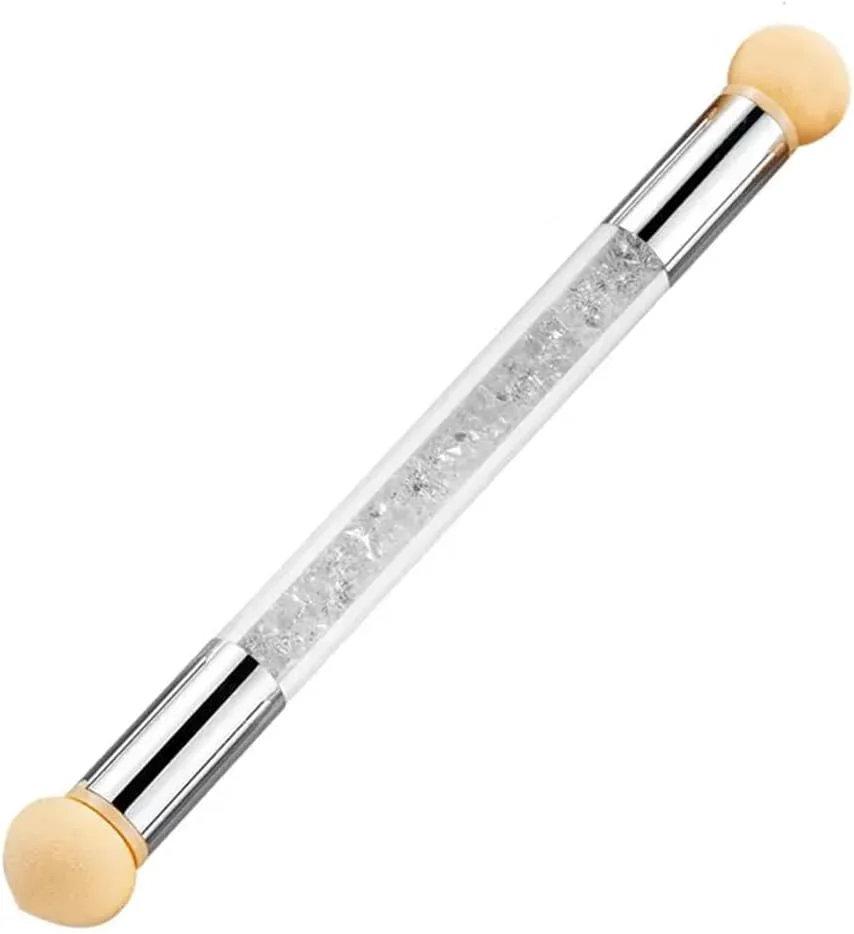 قلم طراحی ناخن اسفنجی دو سر - برس لاک ناخن ممتاز برای رنگ نقطه ای و طراحی ناخن گرادیانی، سفید