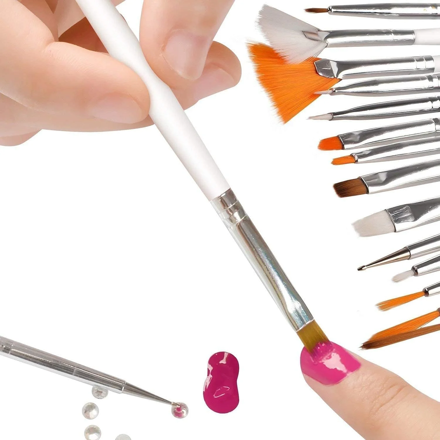 دی.بی.زی. ست ۲۰ عددی قلم طراحی ناخن، ابزار طراحی و نقاشی ناخن، برس لاک ژل یو وی، ابزار نقطه گذاری، قلم طراحی ناخن اکریلیک، ست برس لاک ناخن (ابزار طراحی ناخن)
