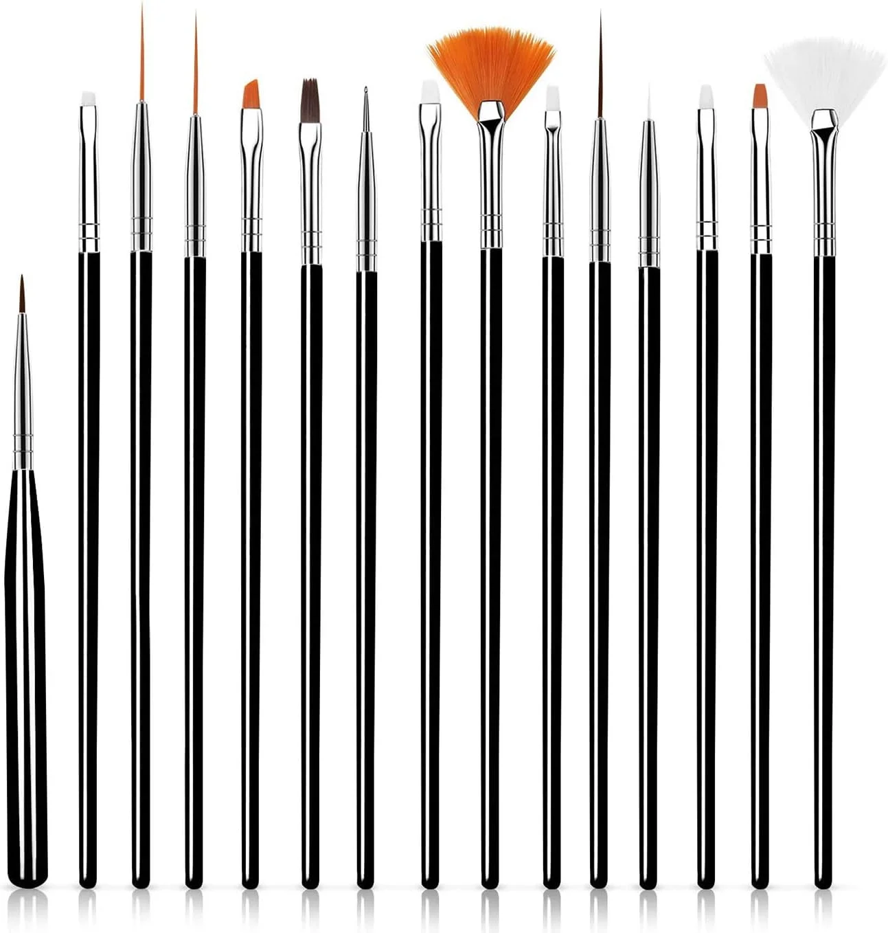 مجموعه قلم موی طراحی ناخن دلفینو 15 عددی، ابزار طراحی و نقطه گذاری