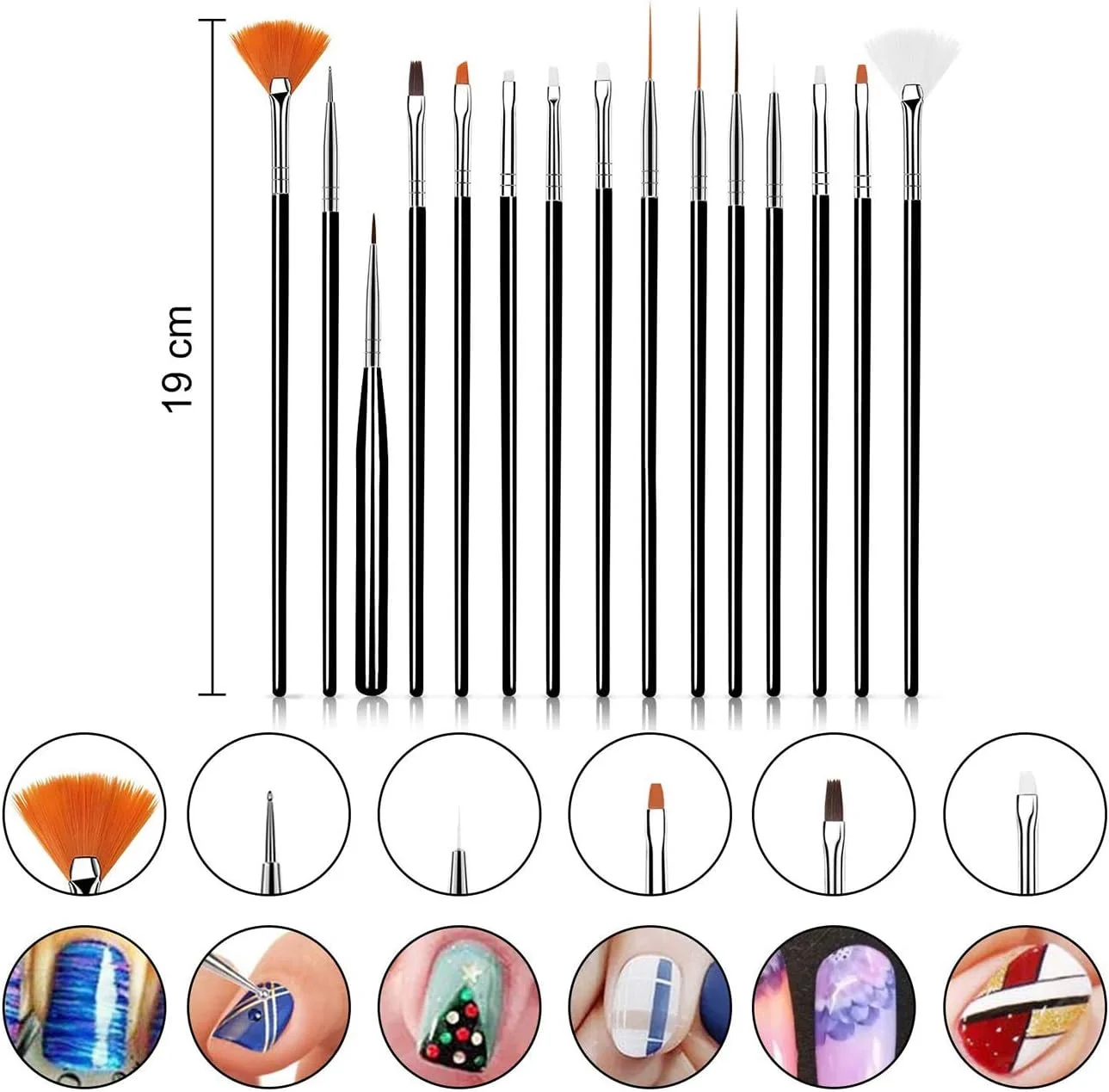 مجموعه قلم موی طراحی ناخن دلفینو 15 عددی، ابزار طراحی و نقطه گذاری