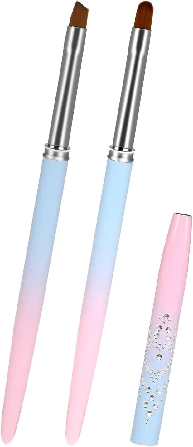 برس تمیز کننده ناخن ChicAbode، 2 عدد، برس تمیز کننده لاک ناخن گرد و زاویه دار برای تمیز کردن ناخن ها، تمیز کردن آسان، 2 شکل، برس های حرفه ای طراحی ناخن