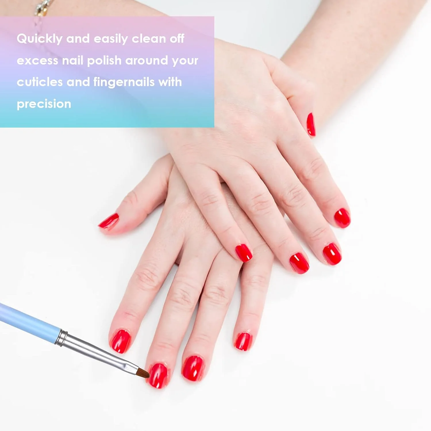 برس تمیز کننده لاک ناخن Cobee، 2 عدد برس تمیز کننده طراحی ناخن، برس های نقاشی ناخن، برس پاک کننده ناخن، ابزار نقاشی قلم ناخن برای طراحی هنری ناخن، تمیز کردن اشتباهات مانیکور (گرد، زاویه دار)