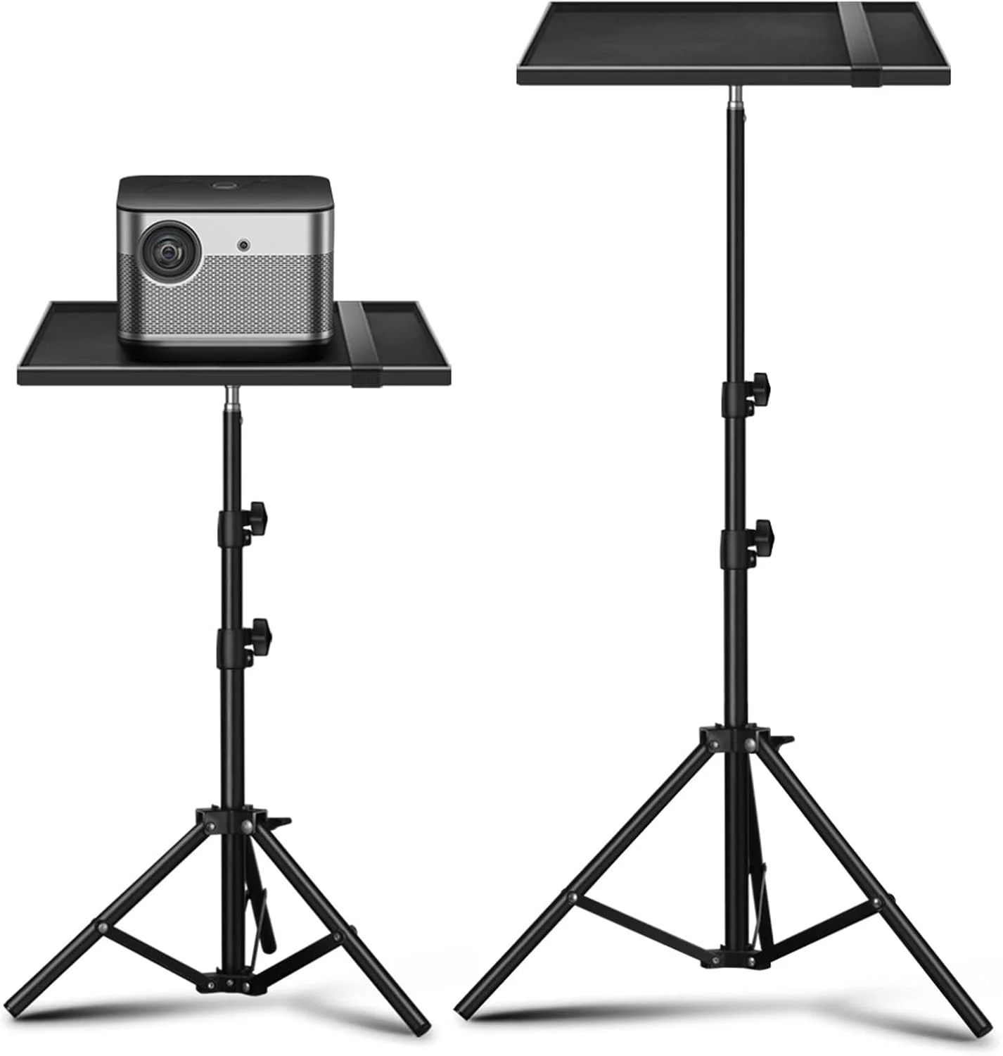 پایه سه پایه قابل تنظیم پروژکتور و لپ تاپ Swascoger (55cm-200cm)، پایه ایستاده سنگین با نگهدارنده تلفن گردن غازی، چند منظوره برای دفتر/خانه/استیج/استودیو/نصب DJ