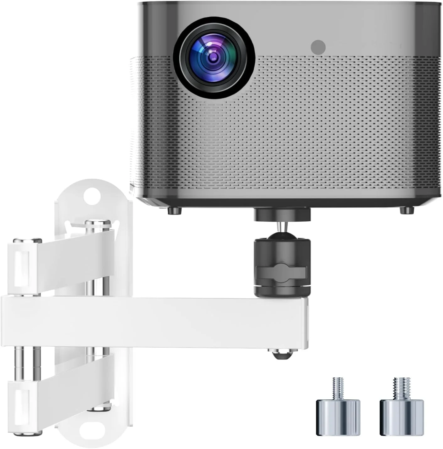 پایه دیواری تاشو پروژکتور Suptek، پایه پروژکتور دیواری قابل تنظیم جهانی، سایز پیچ 1/4 اینچ M4 M6، سفید، MA1330YTW