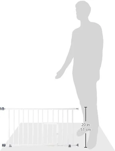 دروازه حیوانات خانگی فوق العاده عریض و کوچک Carlson Pet Products مدل MINI با درب حیوانات خانگی کوچک (916006)، سفید، 45-78 سانتی متر