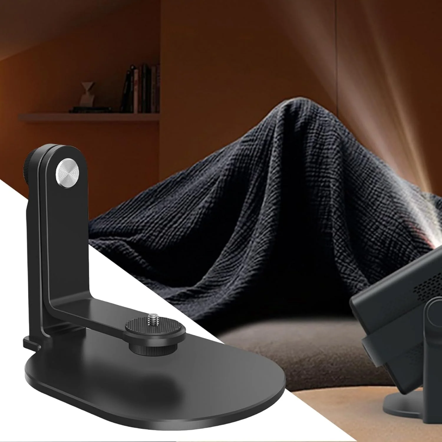 پایه رومیزی پروژکتور، پایه پروژکتور رومیزی با قابلیت تنظیم شیب 360 درجه - نگهدارنده براکت رومیزی برای دوربین خانگی و اکثر پروژکتورهای ویدئویی برای اتاق خواب و اتاق نشیمن