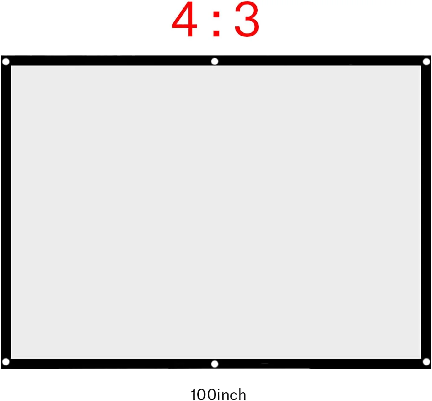 پرده نمایش پروژکتور Surebuy، قابل حمل و تاشو 60-100 اینچ، پروژکتور سفید بدون چروک، پرده نمایش پروژکتور 4:3 60-100 اینچ برای سینمای خانگی داخلی و خارجی (100 اینچ)