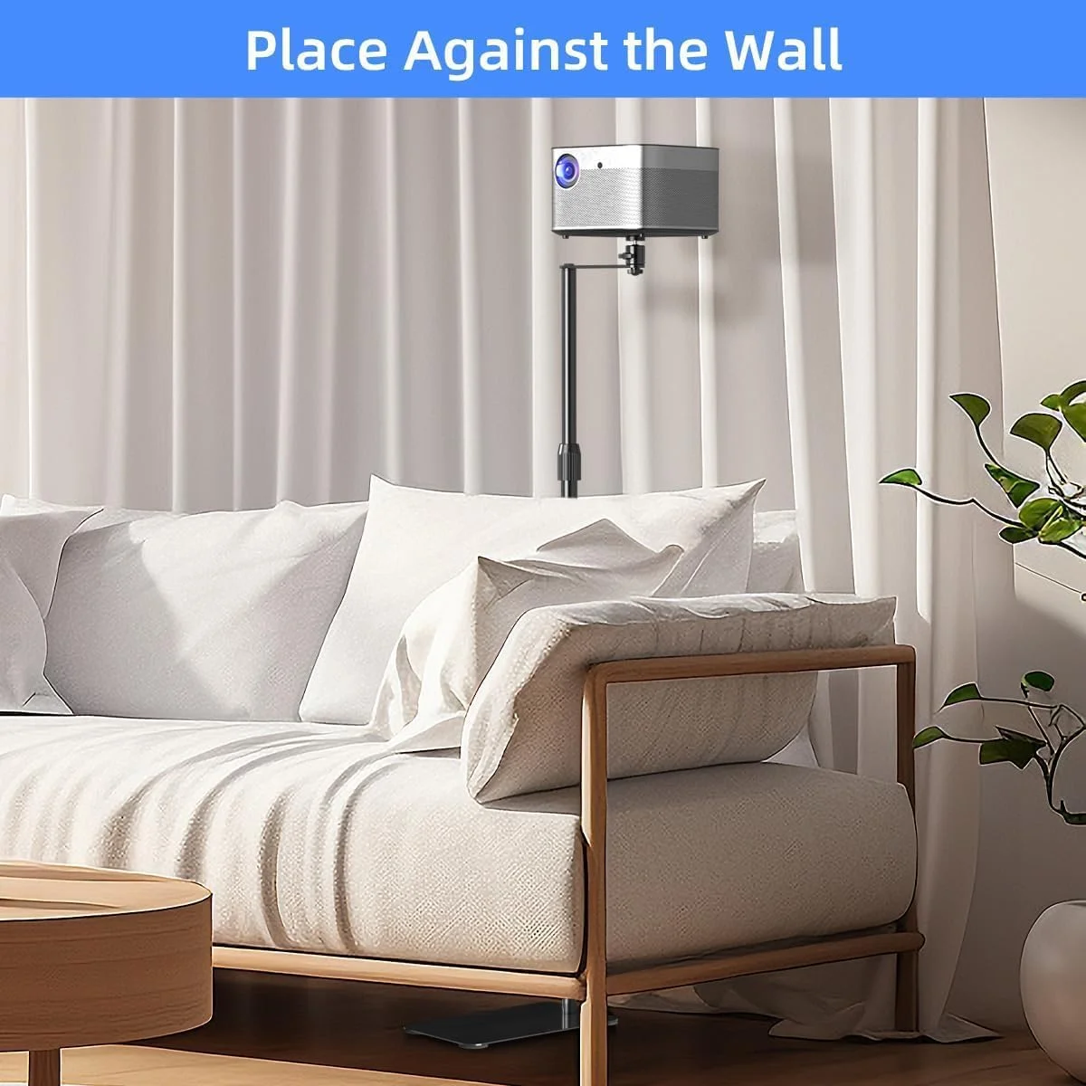 پایه پروژکتور Suptek با قابلیت چرخش 360 درجه، مناسب برای قرارگیری کنار دیوار یا مبل، پایه زمینی پروژکتور مخفی، با قابلیت تنظیم ارتفاع، پایه زمینی پروژکتور کوچک، سازگار با دوربین های خانگی، اداری، ویدئویی، ولاگ و DVR مدل PR001FP