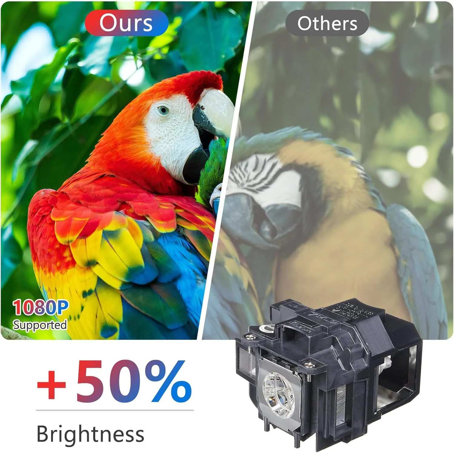 لامپ پروژکتور جایگزین با کیفیت Supermait EP78/V13H010L78 A+ به همراه محفظه، سازگار با پروژکتورهای EH-TW490/EH-TW5100/EH-TW5200/EH-TW570/EX3220/EX5220/EX5230/EX6220/EX720/EX720 /EX723 0/EX7235