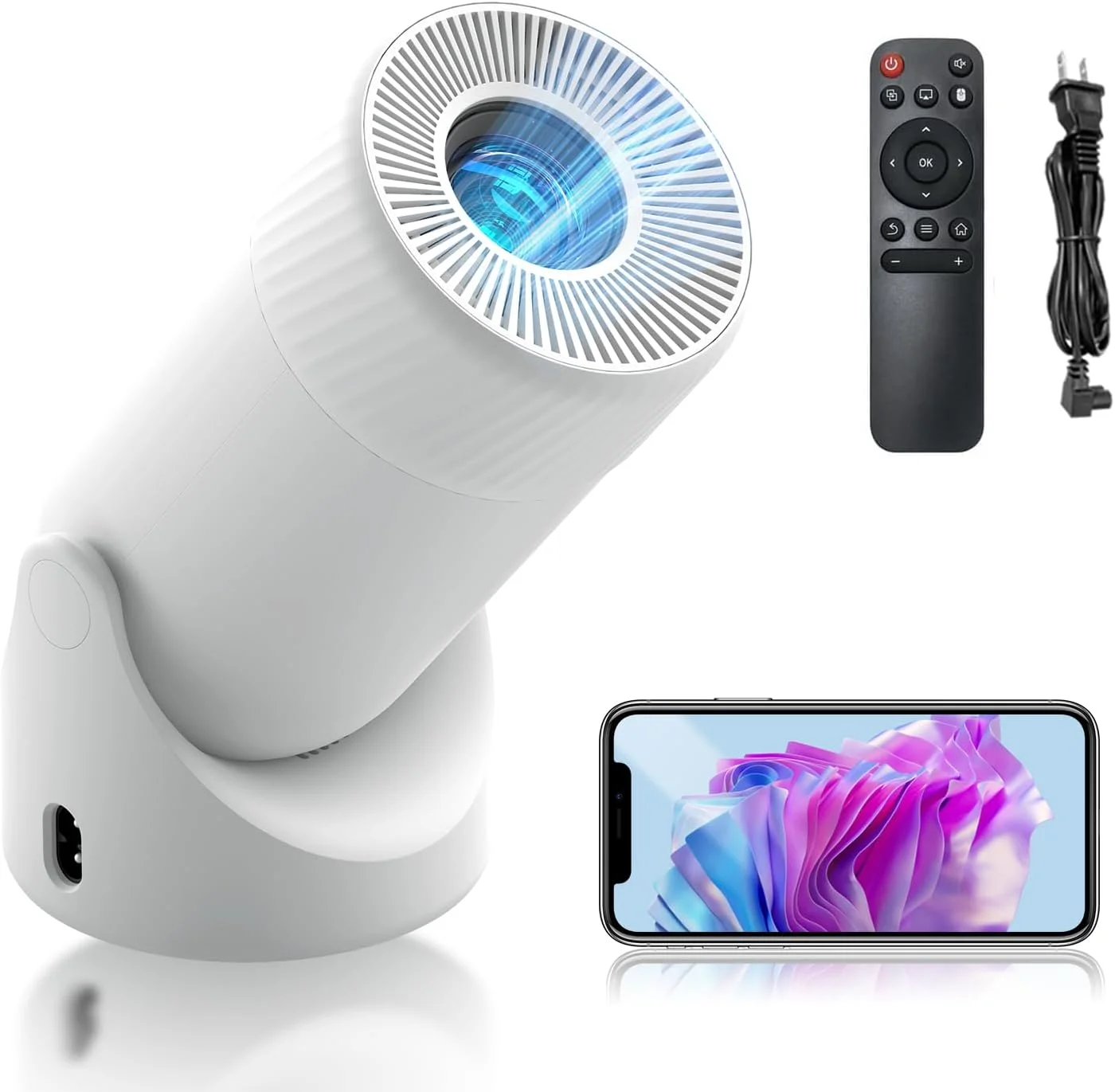 پروژکتور مینی AOC با WiFi، پروژکتور قابل حمل Full HD 4K با چرخش 180 درجه، 8000 لومن، 220 ANSI لومن، تصحیح خودکار کیستون، پروژکتور برای تلفن/لپ تاپ (بازسازی شده) پروژکتور مینی AOC با WiFi، پروژکتور قابل حمل Full HD 4K با چرخش 180 درجه، 8000 لومن، 220 ANSI لومن، تصحیح خودکار کیستون، پروژکتور برای تلفن/لپ تاپ (بازسازی شده)