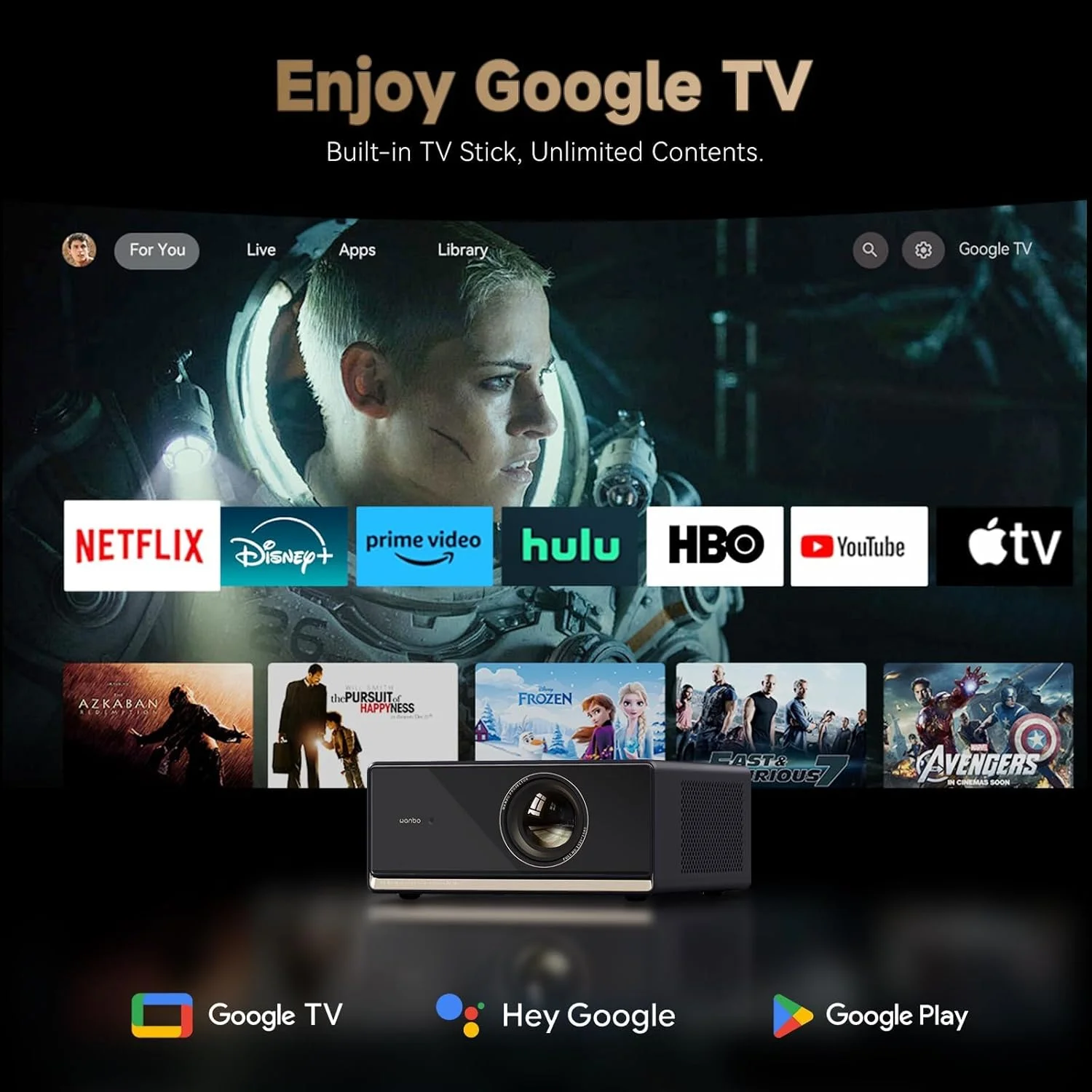پروژکتور WANBO X5 Pro FHD Native1080P با پشتیبانی از 4K، 1100 ANSI، دستیار گوگل، Android TV 11 (2GB + 16GB)، (فوکوس خودکار + Keystone + اجتناب از موانع)، بلندگوی 10 واتی، WiFi دوگانه، BT 5.0 برای شب فیلم پروژکتور WANBO X5 Pro FHD Native1080P با پشتیبانی از 4K، 1100 ANSI، دستیار گوگل، Android TV 11 (2GB + 16GB)، (فوکوس خودکار + Keystone + اجتناب از موانع)، بلندگوی 10 واتی، WiFi دوگانه، BT 5.0 برای شب فیلم