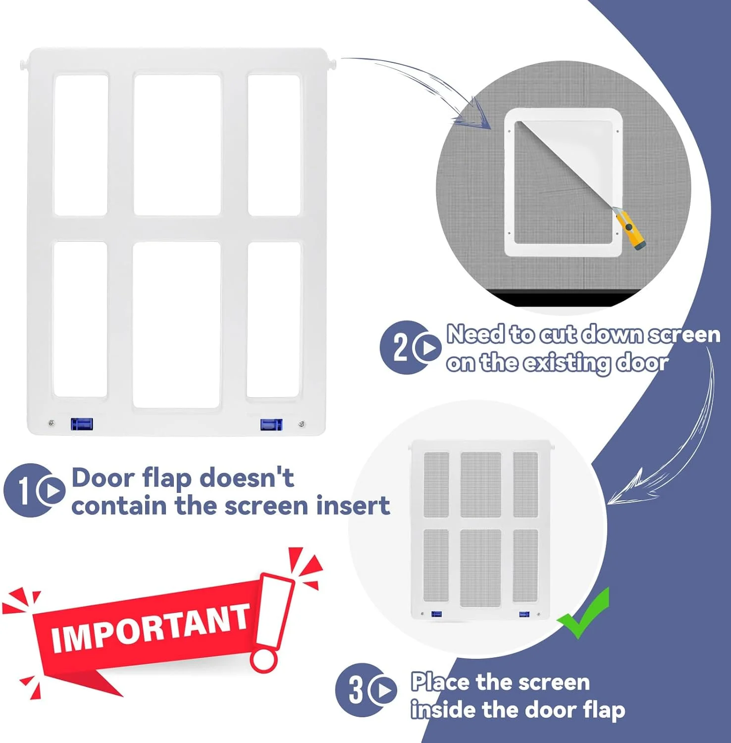 درب توری سگ Billionchains، بسته شدن خودکار، درب سگ برای سگ های بزرگ، قفل شدنی، مناسب برای سگ های متوسط ​​تا بزرگ، سفید