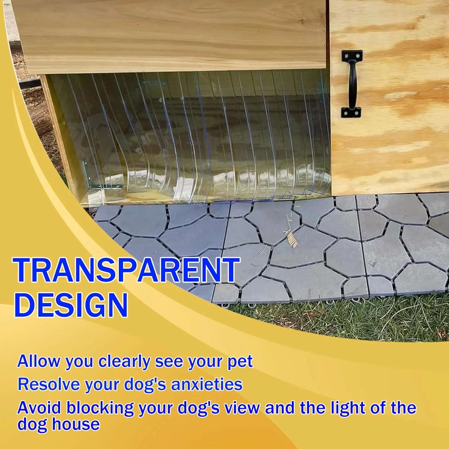 نوارهای جایگزین درب سگ سون کویین، نوار پلاستیکی وینیل ایمن برای خانه سگ یا درب گربه، فلپ درب خانه سگ شفاف سازگار با محیط زیست، برش و نصب آسان، 20 سانتی متر در 1.5 متر