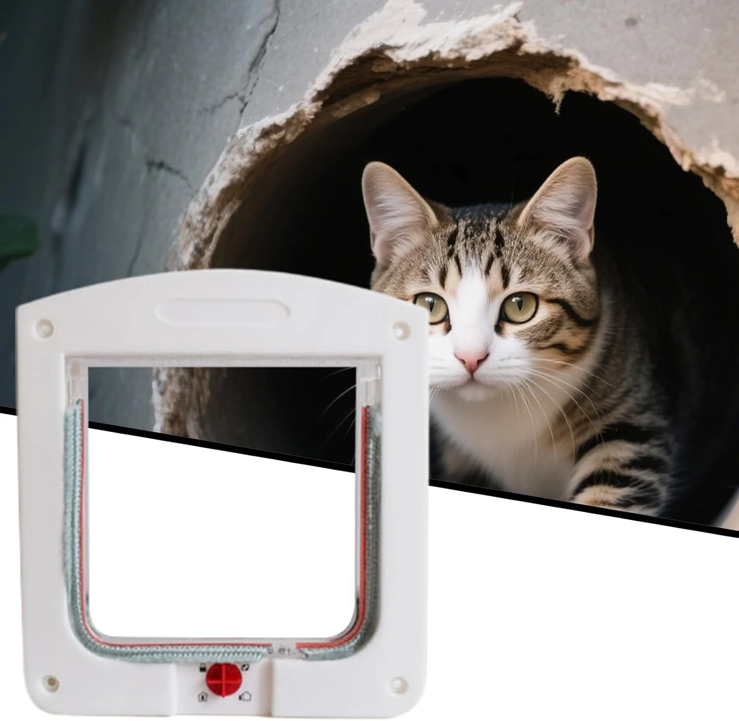 درب کوچک گربه - دریچه حیوانات خانگی ضد آب | لوازم حیوانات خانگی قابل تنظیم، موانع چند منظوره توله سگ برای داخل خانه، زیرزمین، گاراژ