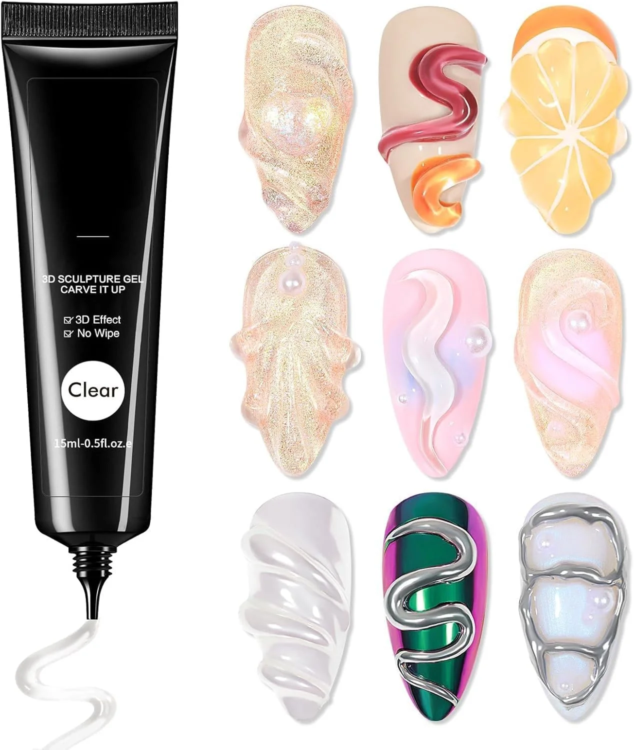 ژل مجسمه سازی ناخن سه بعدی شفاف 15 گرمی - سازنده DIY برای طراحی ناخن، اکستنشن، حکاکی و قالب گیری - لاک ژل حرفه ای با چسبندگی قوی برای تزئین مانیکور ژل مجسمه سازی ناخن سه بعدی شفاف 15 گرمی - سازنده DIY برای طراحی ناخن، اکستنشن، حکاکی و قالب گیری - لاک ژل حرفه ای با چسبندگی قوی برای تزئین مانیکور