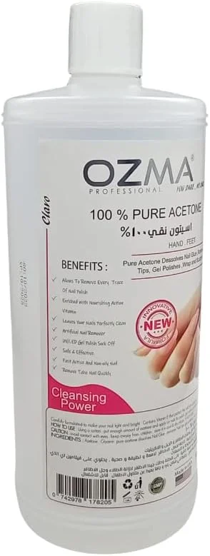 استون خالص ۱۰۰٪ آزما کلاوو | پاک کننده لاک ناخن سریع، مغذی و حرفه ای | پاک کننده ناخن مصنوعی، ۱۰۰۰ میلی لیتر استون خالص ۱۰۰٪ آزما کلاوو | پاک کننده لاک ناخن سریع، مغذی و حرفه ای | پاک کننده ناخن مصنوعی، ۱۰۰۰ میلی لیتر