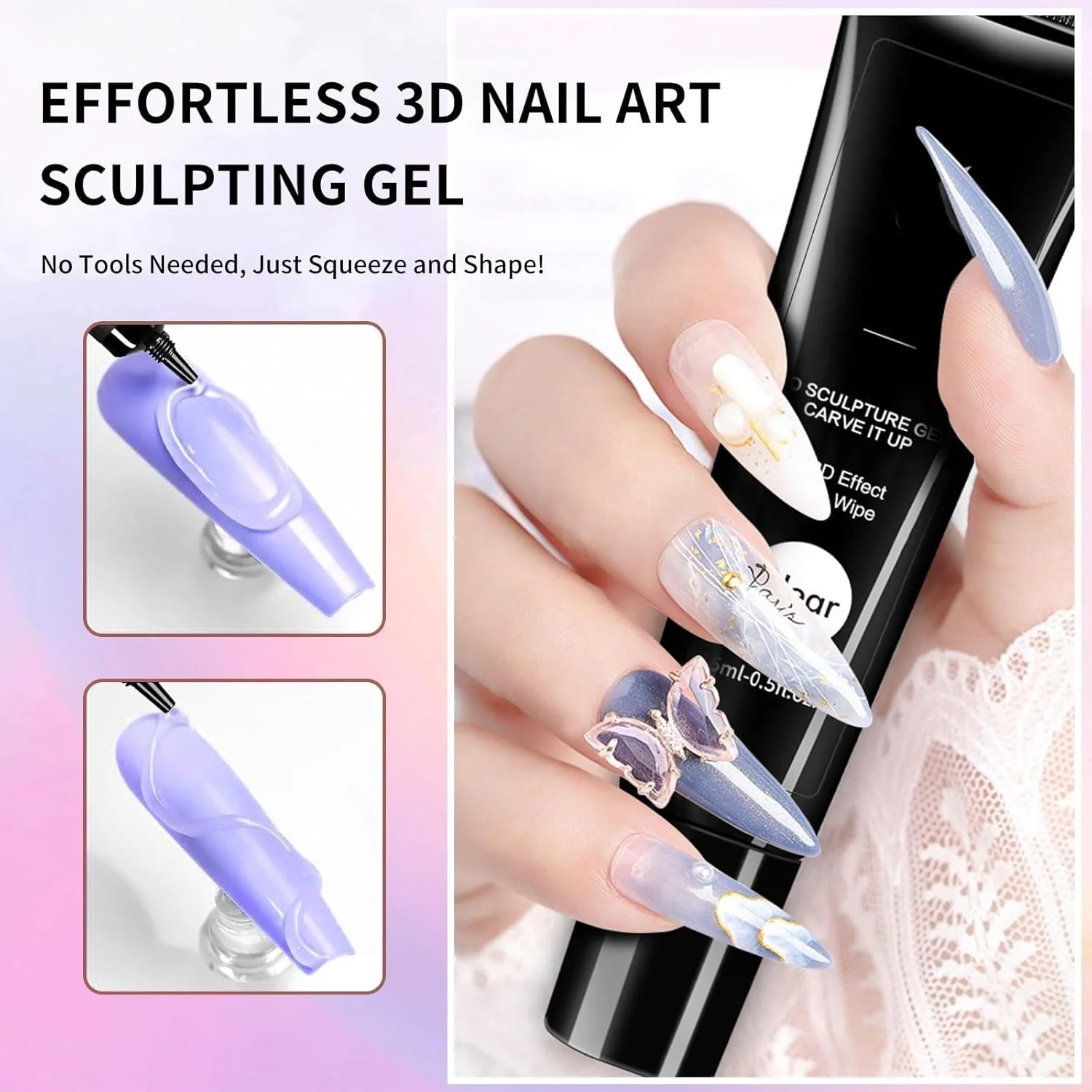 ژل مجسمه سازی ناخن سه بعدی شفاف 15 گرمی - سازنده DIY برای طراحی ناخن، اکستنشن، حکاکی و قالب گیری - لاک ژل حرفه ای با چسبندگی قوی برای تزئین مانیکور ژل مجسمه سازی ناخن سه بعدی شفاف 15 گرمی - سازنده DIY برای طراحی ناخن، اکستنشن، حکاکی و قالب گیری - لاک ژل حرفه ای با چسبندگی قوی برای تزئین مانیکور