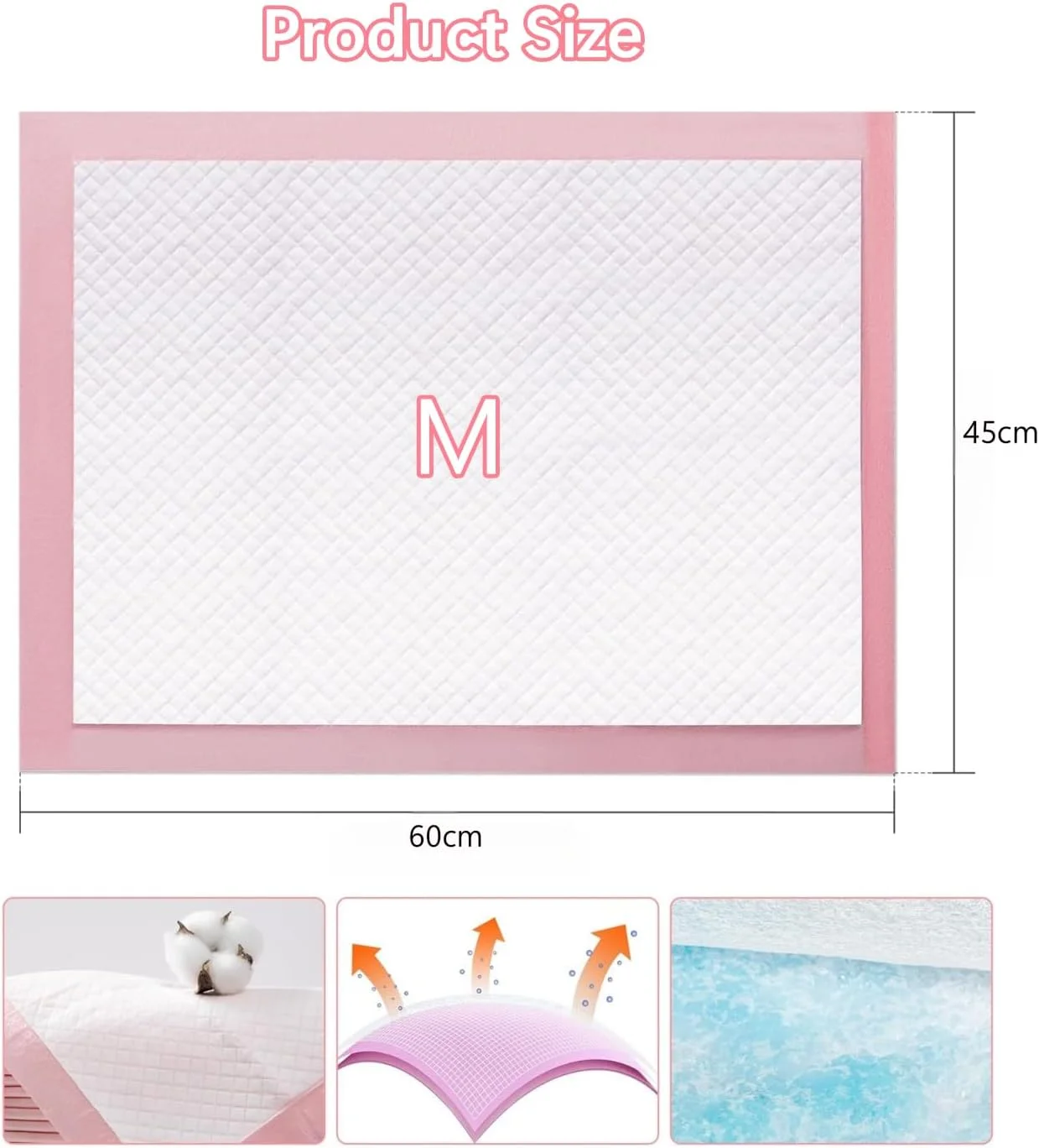 پدهای آموزشی سگ یکبار مصرف SKY-TOUCH، 50 عددی، 45X60 سانتی متر، پدهای ادرار جاذب و سریع خشک شونده و ضد نشت با 5 لایه بسیار جاذب، پدهای توله سگ برای آموزش دستشویی حیوانات خانگی، صورتی پدهای آموزشی سگ یکبار مصرف SKY-TOUCH، 50 عددی، 45X60 سانتی متر، پدهای ادرار جاذب و سریع خشک شونده و ضد نشت با 5 لایه بسیار جاذب، پدهای توله سگ برای آموزش دستشویی حیوانات خانگی، صورتی