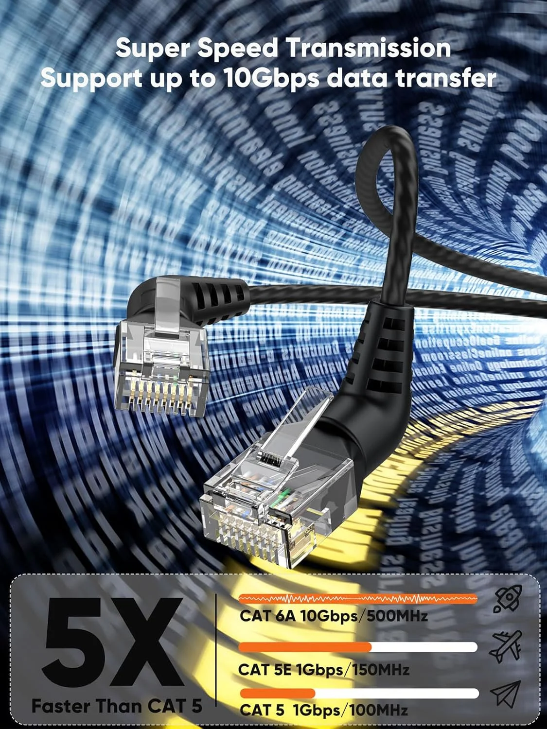 کابل شبکه CAT6A اترنت UTP CableCreation، کابل شبکه LAN CAT6A با قابلیت چرخش 360 درجه با کانکتور RJ45، سیم اتصال 32AWG 10Gbps 500MHz سرعت بالا برای بازی، PS5، Xbox، مودم، روتر، PC، 0.5 متر کابل شبکه CAT6A اترنت UTP CableCreation، کابل شبکه LAN CAT6A با قابلیت چرخش 360 درجه با کانکتور RJ45، سیم اتصال 32AWG 10Gbps 500MHz سرعت بالا برای بازی، PS5، Xbox، مودم، روتر، PC، 0.5 متر