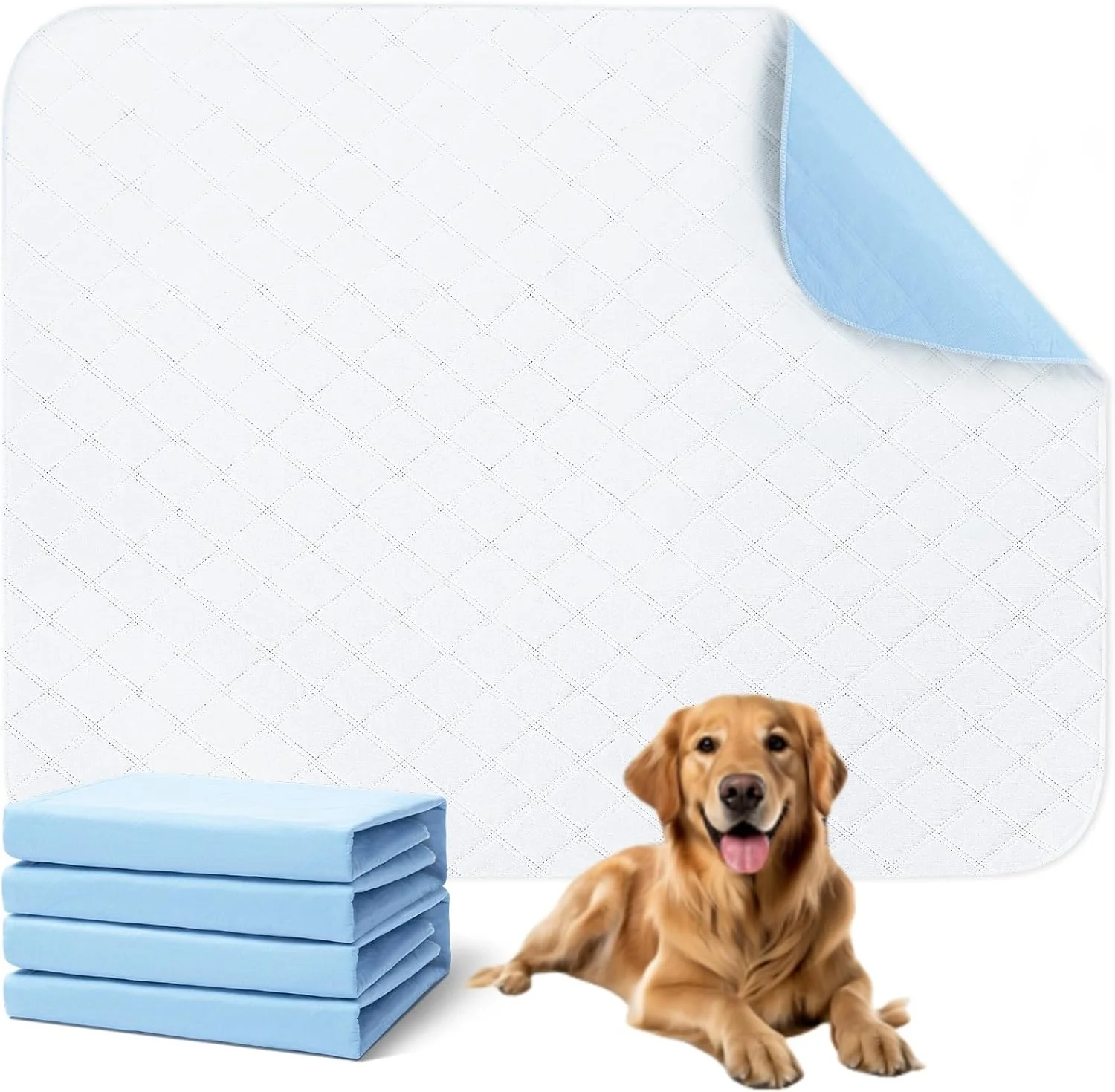 پدهای ادرار قابل شستشو سگ مامو بیر - پدهای توله سگ قابل استفاده مجدد، پدهای آموزشی حیوانات خانگی، پدهای ادرار ضد آب سگ، پدهای حیوانات خانگی برای تشک تخت سگ، پدهای بسیار جاذب زایمان، پد توالت، 89x61 سانتی متر 2 عدد