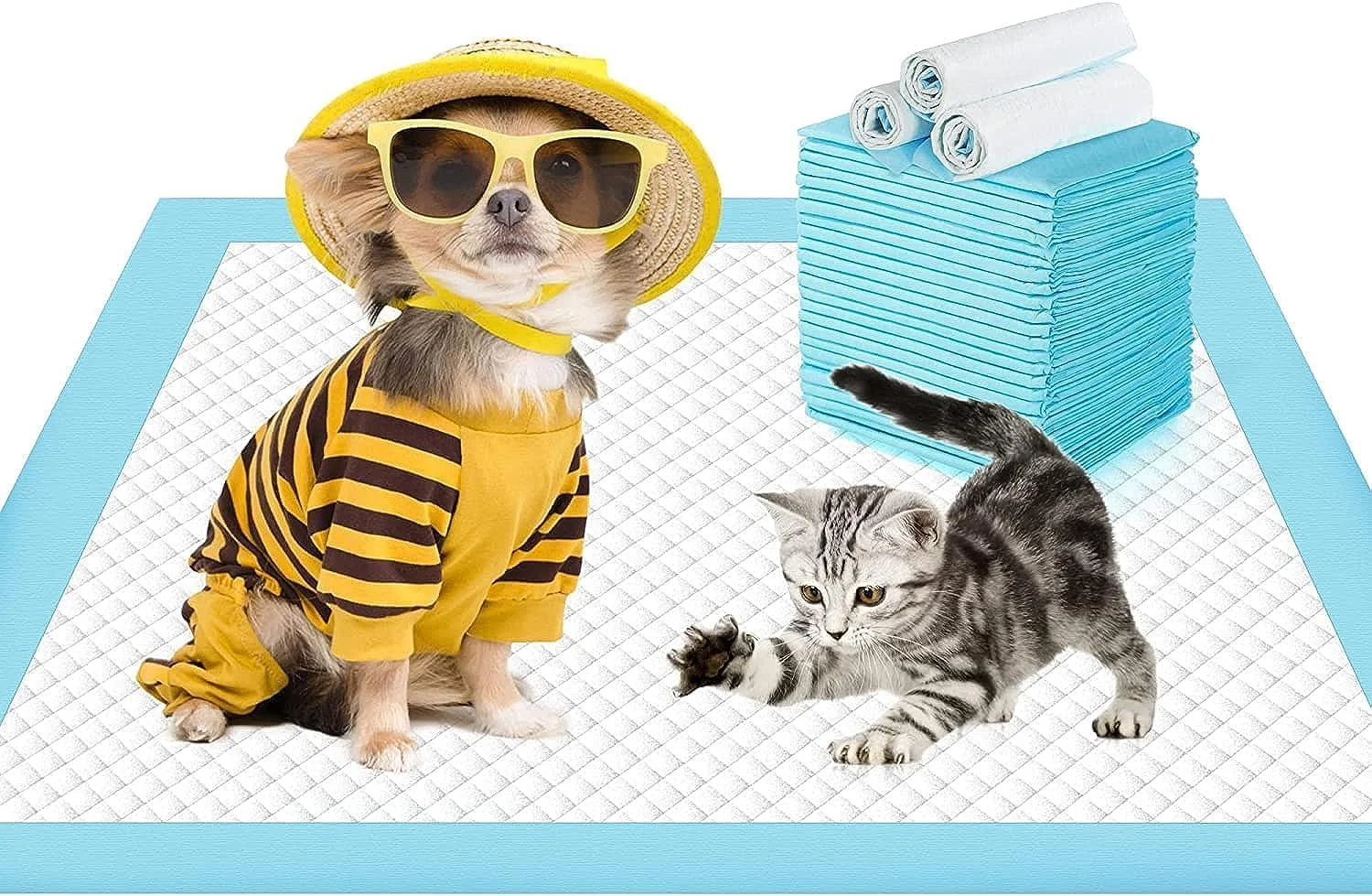 پدهای آموزشی حیوانات خانگی Mumoo Bear، پد ادرار سگ 60x45 سانتی متر، پدهای دستشویی داخلی برای سگ، گربه و خرگوش، فوق العاده جاذب و ضد نشت