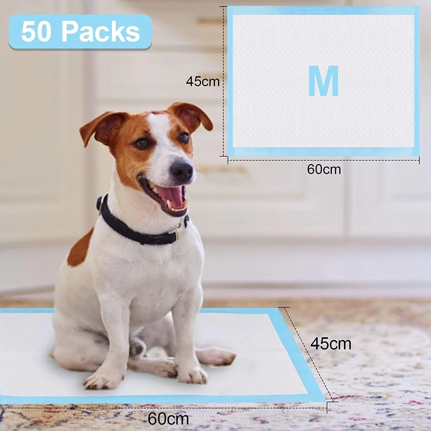 پد آموزشی ادرار سگ و توله سگ مومو بیر، بسته 50 عددی، جاذب ادرار، ضد لغزش و ضد نشت (60 * 45 سانتی متر)
