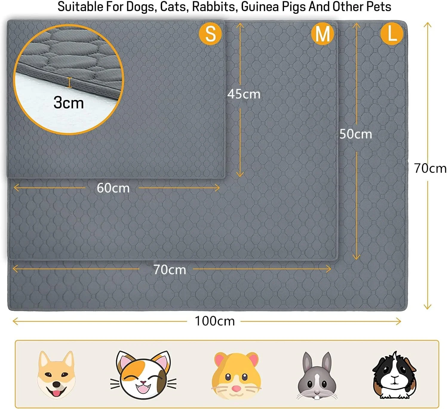 پدهای آموزشی سگ قابل استفاده مجدد Mumoo Bear، 1 بسته پد آموزشی توله سگ قابل شستشو، پدهای ادرار سگ ضد آب و فوق العاده جاذب، پدهای آموزشی خشک شونده سریع برای خانه، ماشین، مسافرت (60cm*45CM) پدهای آموزشی سگ قابل استفاده مجدد Mumoo Bear، 1 بسته پد آموزشی توله سگ قابل شستشو، پدهای ادرار سگ ضد آب و فوق العاده جاذب، پدهای آموزشی خشک شونده سریع برای خانه، ماشین، مسافرت (60cm*45CM)