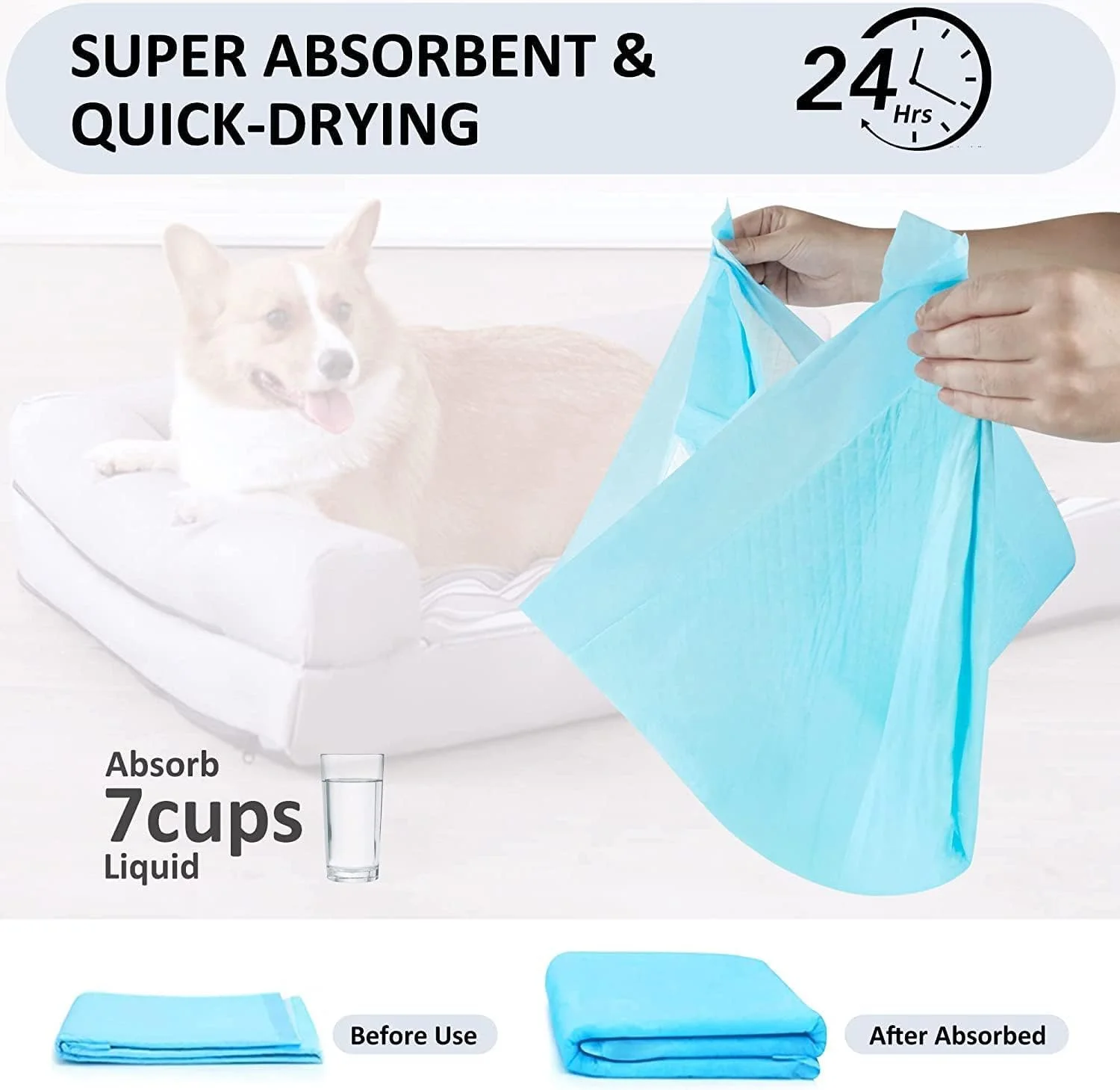 پدهای آموزشی حیوانات خانگی Mumoo Bear، پد ادرار سگ 60x45 سانتی متر، پدهای دستشویی داخلی برای سگ، گربه و خرگوش، فوق العاده جاذب و ضد نشت پدهای آموزشی حیوانات خانگی Mumoo Bear، پد ادرار سگ 60x45 سانتی متر، پدهای دستشویی داخلی برای سگ، گربه و خرگوش، فوق العاده جاذب و ضد نشت