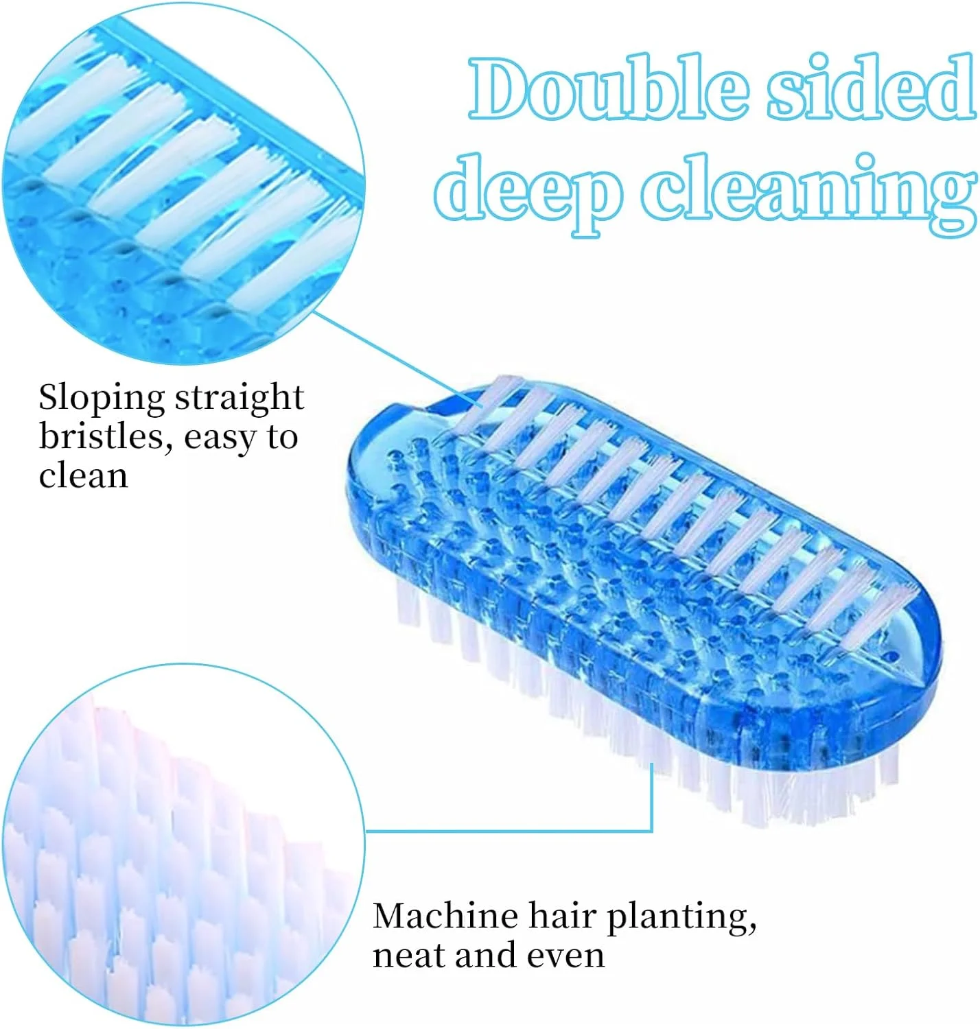 نالاینا، برس تمیز کننده ناخن 4 عددی، برس اسکراب دو طرفه ناخن دست، برس نرم و زبر برای تمیز کردن ناخن های دست و پا، مناسب برای آقایان و بانوان