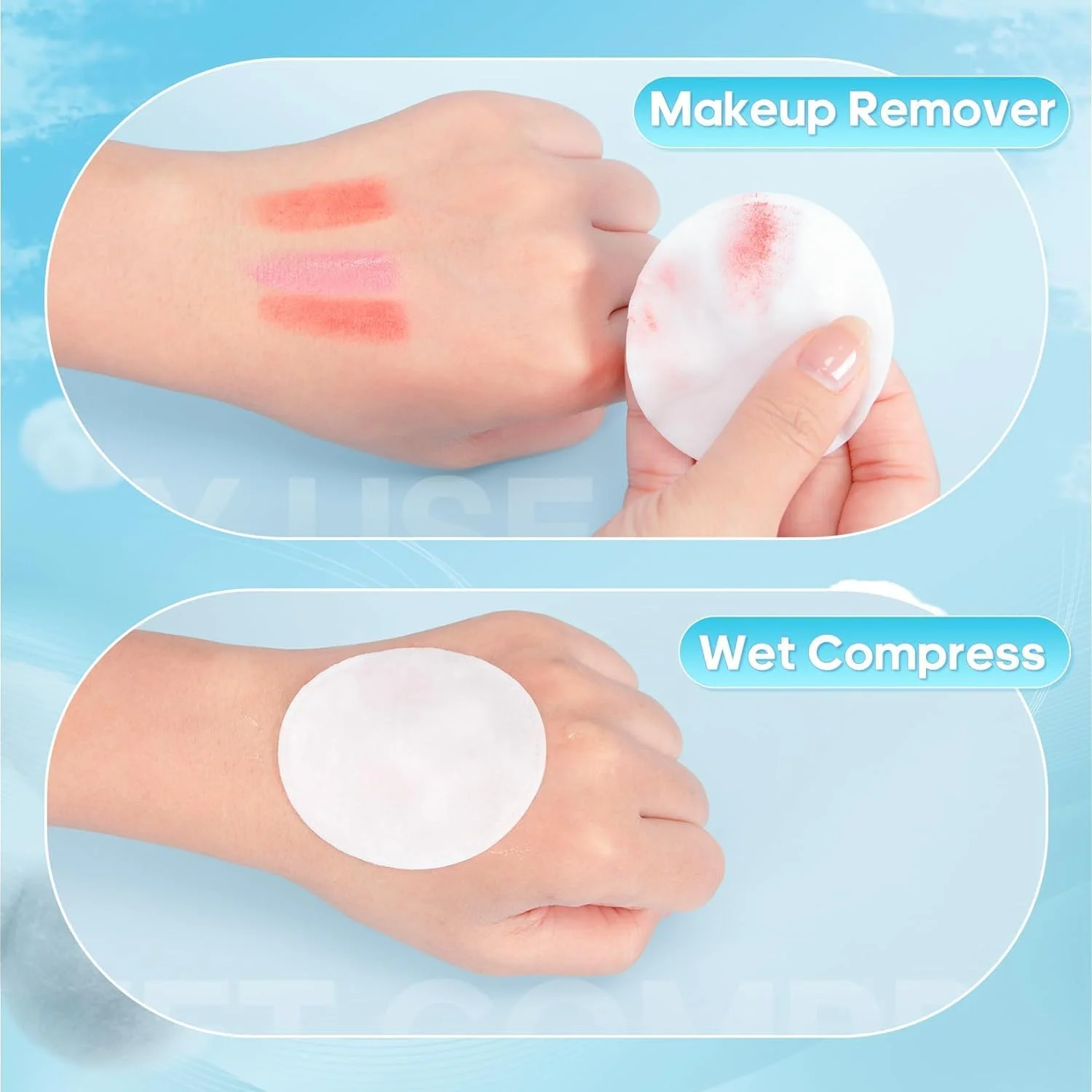 پدهای پنبه ای گرد NALACAL، 300 عدد پد پنبه ای بدون پرز، پدهای نرم چند لایه پاک کننده آرایش، برای پاک کردن لاک ناخن، استفاده از تونر صورت، پدهای پاک کننده آرایش پنبه ای خالص برای پاکسازی صورت