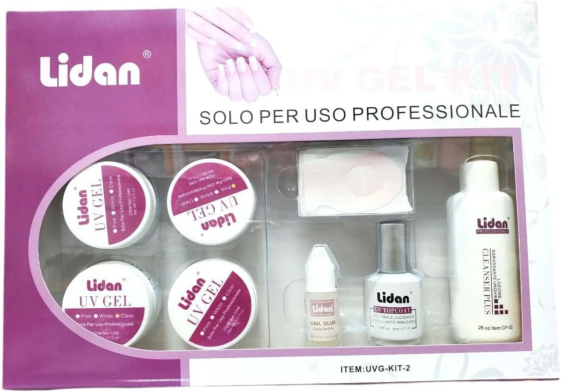 کیت ژل ناخن UV حرفه ای Lidan، ست کامل مانیکور با ژل های UV، چسب ناخن، پاک کننده و ابزار کیت ژل ناخن UV حرفه ای Lidan، ست کامل مانیکور با ژل های UV، چسب ناخن، پاک کننده و ابزار