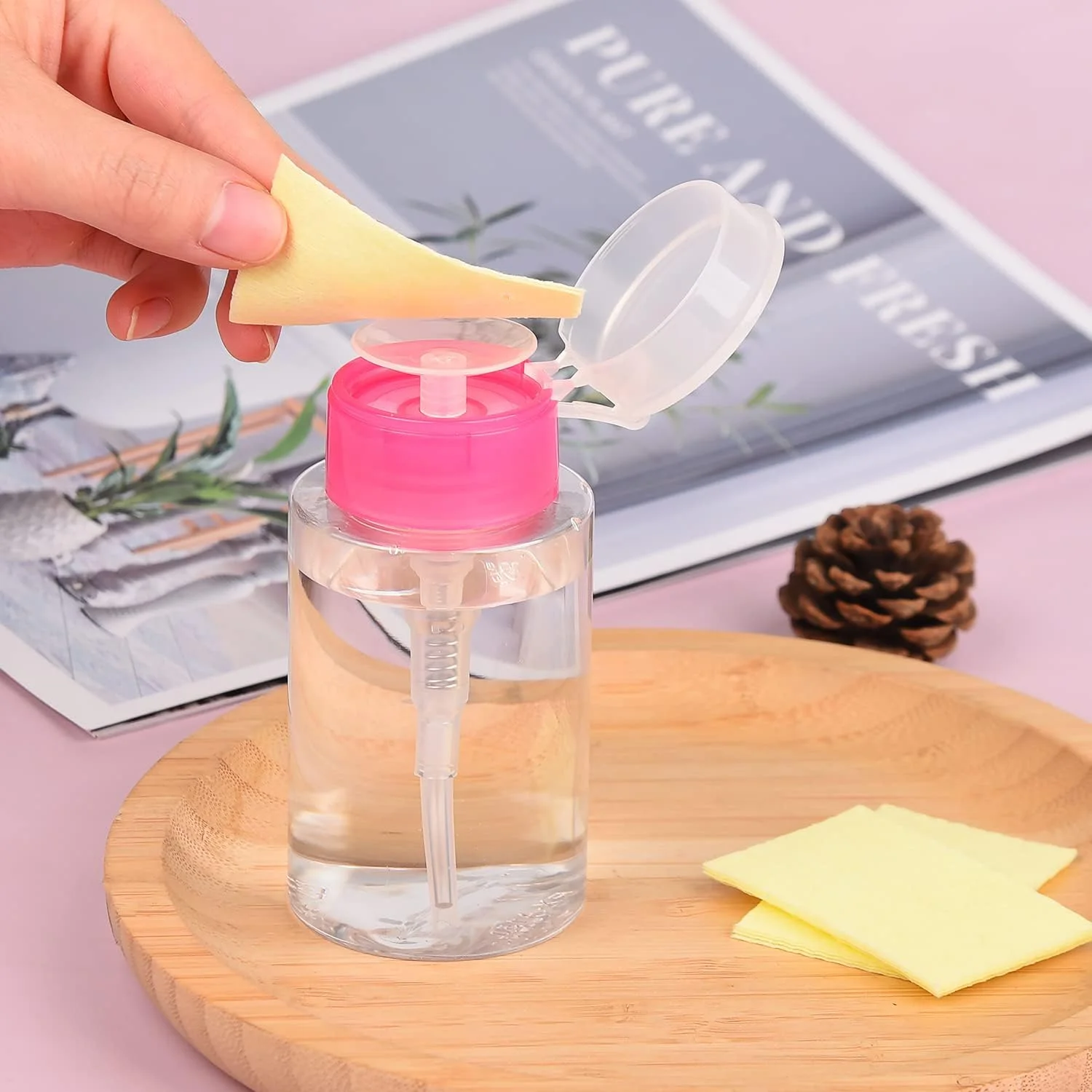 MFUOE 2 عدد بطری خالی پمپ دار 150 میلی لیتری پاک کننده لاک ناخن، بطری فشاری برای پاک کننده آرایش و مایعات MFUOE 2 عدد بطری خالی پمپ دار 150 میلی لیتری پاک کننده لاک ناخن، بطری فشاری برای پاک کننده آرایش و مایعات