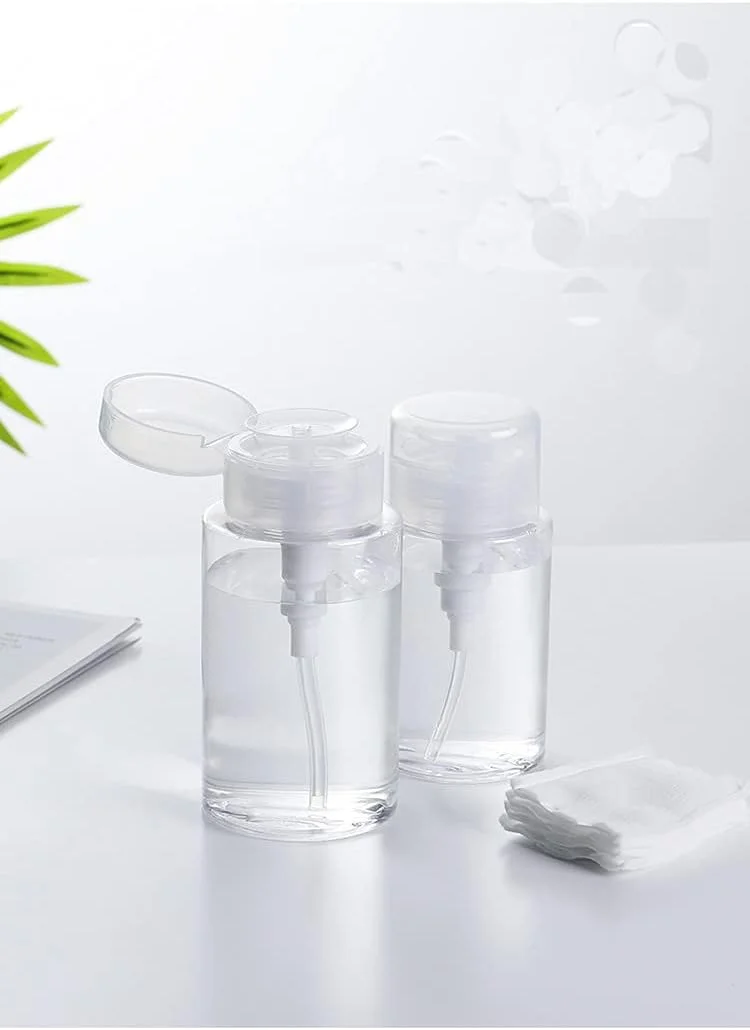 لوکوسل 2 عدد بطری پمپ دار 100 میلی لیتری و 200 میلی لیتری برای پاک کننده آرایش، بطری مایع لاک پاک کن، ظرف ابزار طراحی ناخن، 200 میلی لیتر