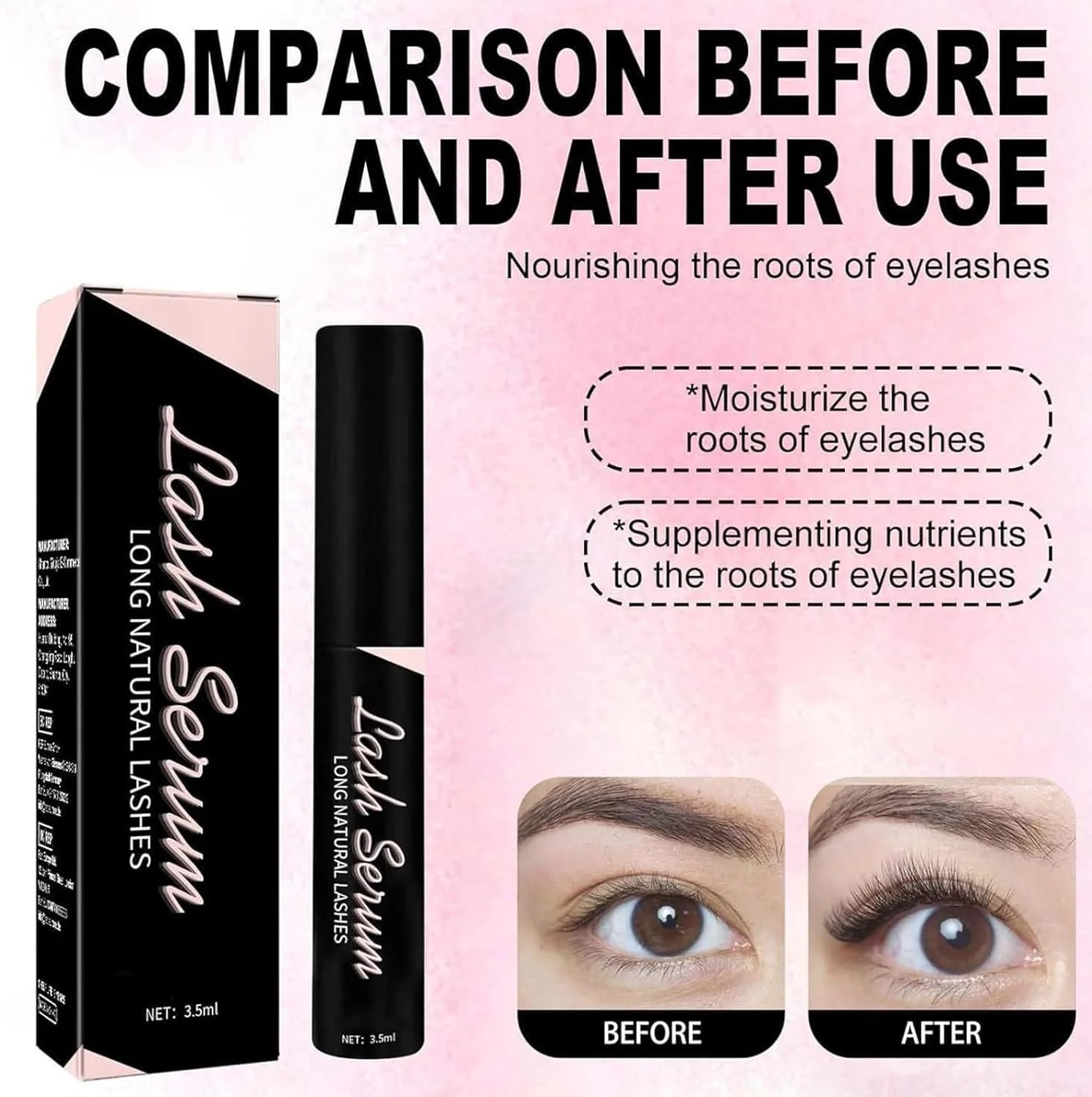 سرم تقویت کننده مژه TJQQSDEG، سرم رشد سریع مژه، تقویت کننده طبیعی رشد مژه و ابرو، رشد مژه های ضخیم تر و بلندتر، 3.5 میلی لیتر سرم تقویت کننده مژه TJQQSDEG، سرم رشد سریع مژه، تقویت کننده طبیعی رشد مژه و ابرو، رشد مژه های ضخیم تر و بلندتر، 3.5 میلی لیتر