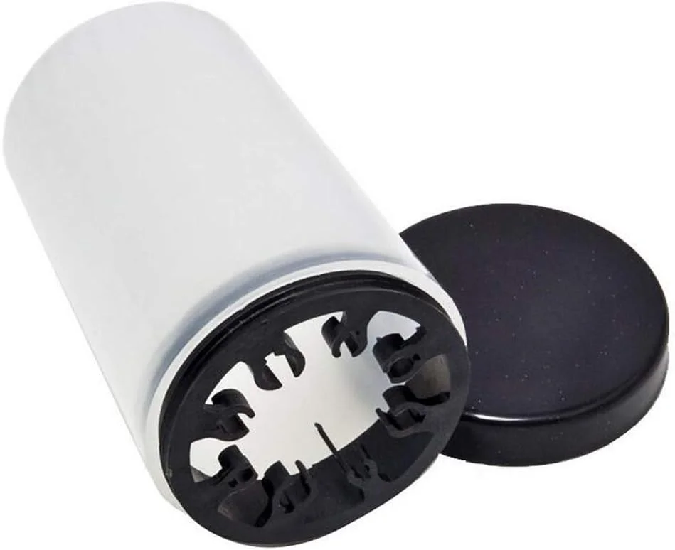 لیوان تمیز کننده قلم طراحی ناخن لاسنرزام، نگهدارنده برس های طراحی ناخن، لیوان پاک کننده لاک ژل UV، ظرف تمیز کننده برس غوطه وری با شیارهای متعدد، درب مشکی