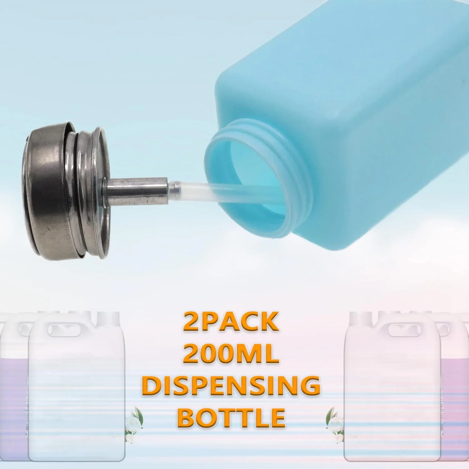 ظرف پخش کننده 2 عددی 200 میلی لیتری Joyangy با پمپ استیل ضد زنگ تک لمسی، بطری فشاری پلاستیکی آبی مربعی برای الکل، پاک کننده لاک ناخن، پاک کننده آرایش، پاک کننده ظرف پخش کننده 2 عددی 200 میلی لیتری Joyangy با پمپ استیل ضد زنگ تک لمسی، بطری فشاری پلاستیکی آبی مربعی برای الکل، پاک کننده لاک ناخن، پاک کننده آرایش، پاک کننده