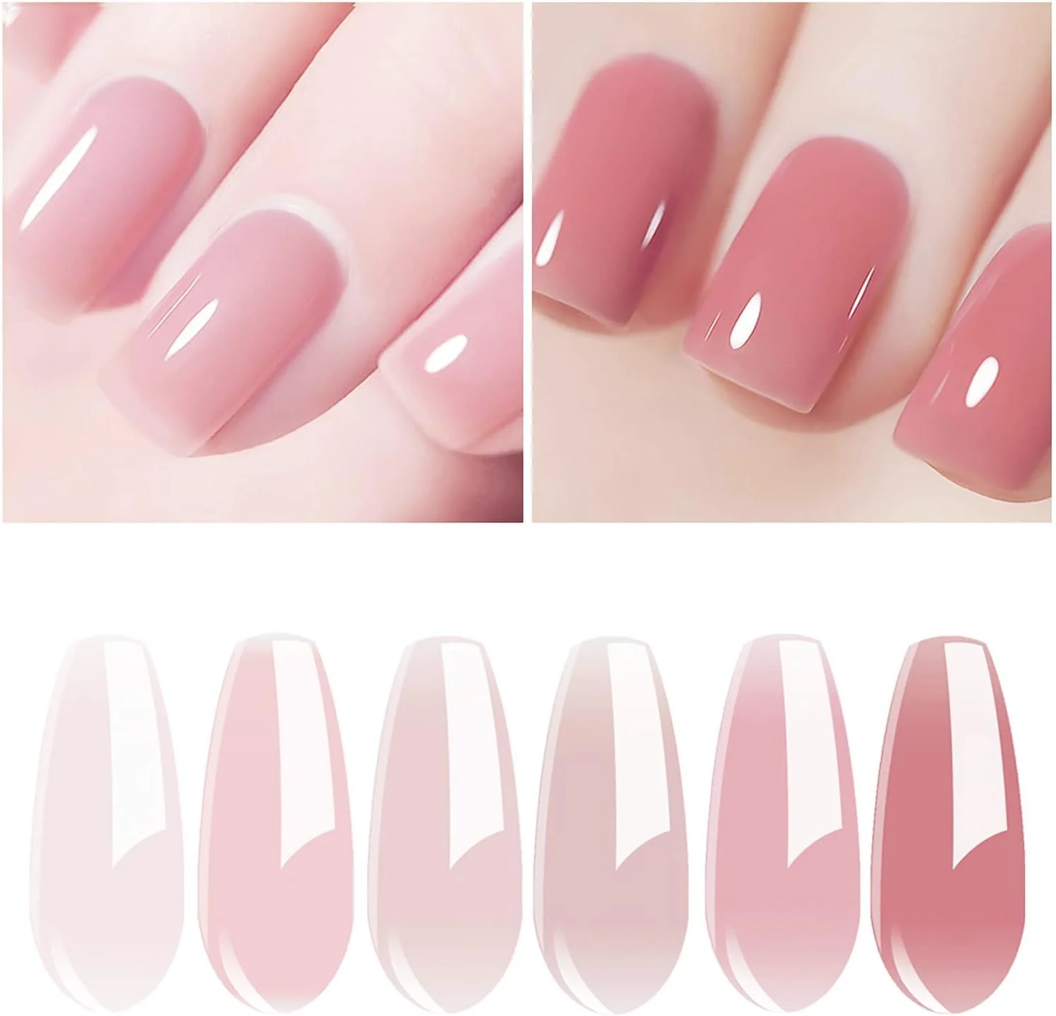 ست لاک ژل ویشاین همراه با دستگاه UV LED 36 وات، شامل 6 رنگ ژله ای صورتی شیری، بیس کت و تاپ کت، ابزار کامل مانیکور و طراحی ناخن ست لاک ژل ویشاین همراه با دستگاه UV LED 36 وات، شامل 6 رنگ ژله ای صورتی شیری، بیس کت و تاپ کت، ابزار کامل مانیکور و طراحی ناخن