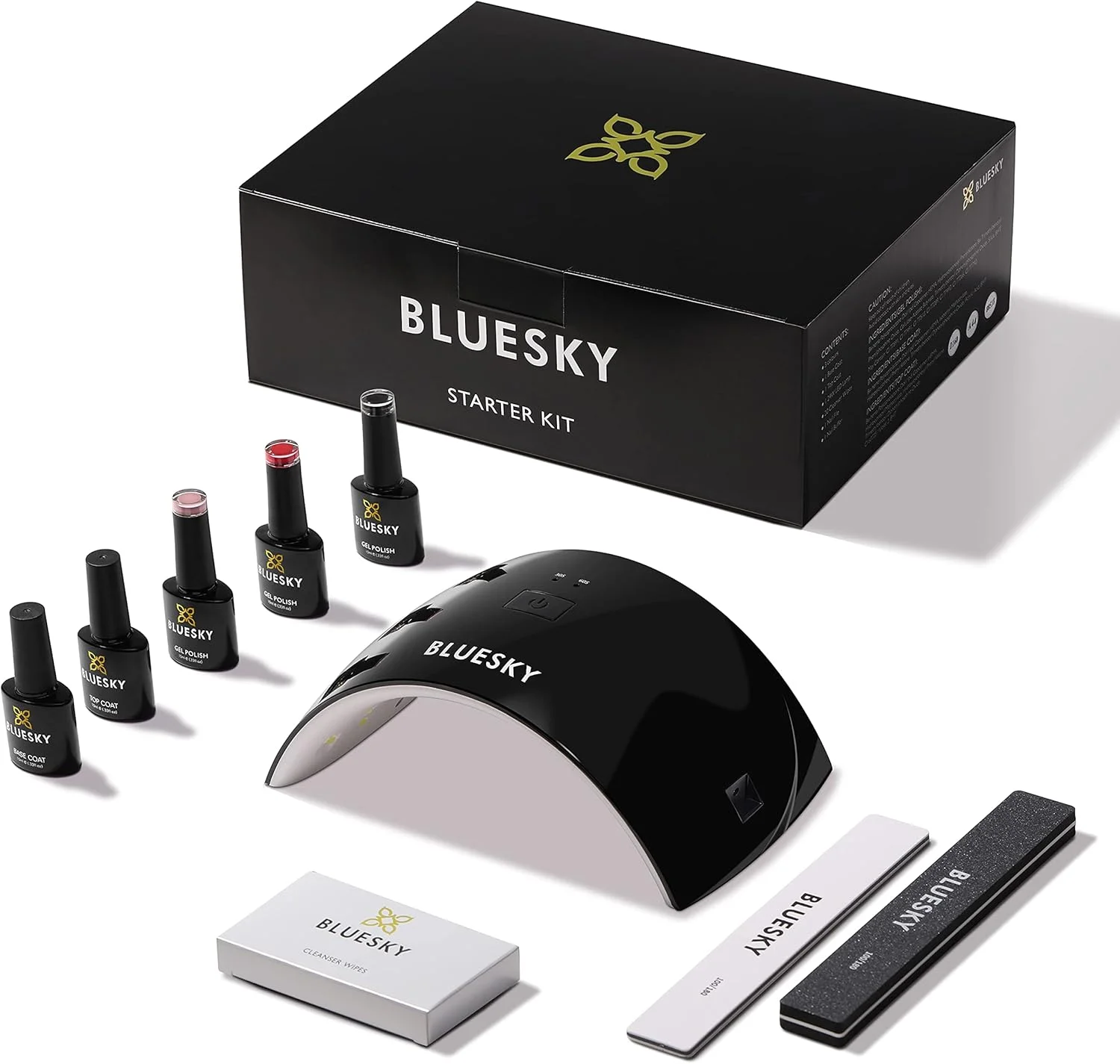 ست شروع لاک ژل Bluesky، ست لاک ژل با دستگاه خشک کن ناخن UV LED 24 واتی، 3 عدد لاک ژل 10 میلی لیتری، دستمال مرطوب پاک کننده، تاپ کت و بیس کت، سوهان و بافر ناخن [اختصاصی آمازون]