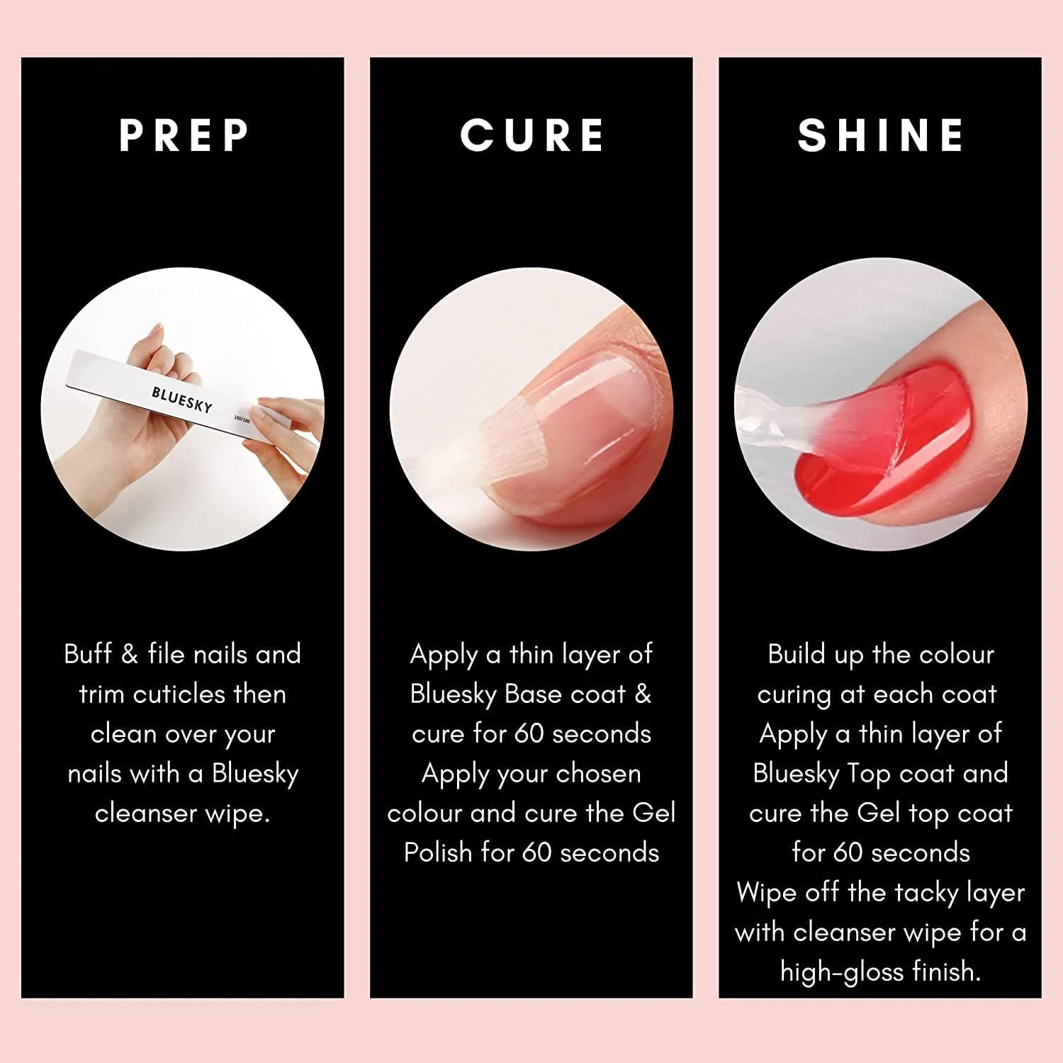 ست شروع لاک ژل Bluesky، ست لاک ژل با دستگاه خشک کن ناخن UV LED 24 واتی، 3 عدد لاک ژل 10 میلی لیتری، دستمال مرطوب پاک کننده، تاپ کت و بیس کت، سوهان و بافر ناخن [اختصاصی آمازون]