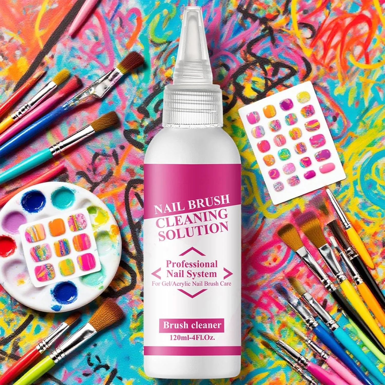 محلول لغزنده برای ناخن های ژلی - پاک کننده ژل 120 میلی لیتری برای ناخن، پاک کننده برس مانیکور برای متخصصان، علاقه مندان به زیبایی، مبتدیان سالن، بانوان، مسابقات، زنان