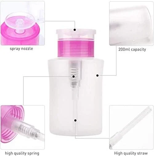 ظرف پمپ دار لاک پاک کن اسکای پرو 150 میلی لیتر، بطری خالی مسافرتی فشاری برای پاک کننده لاک ناخن و پاک کننده آرایش، ابزار طراحی ناخن (بسته 3 عددی)