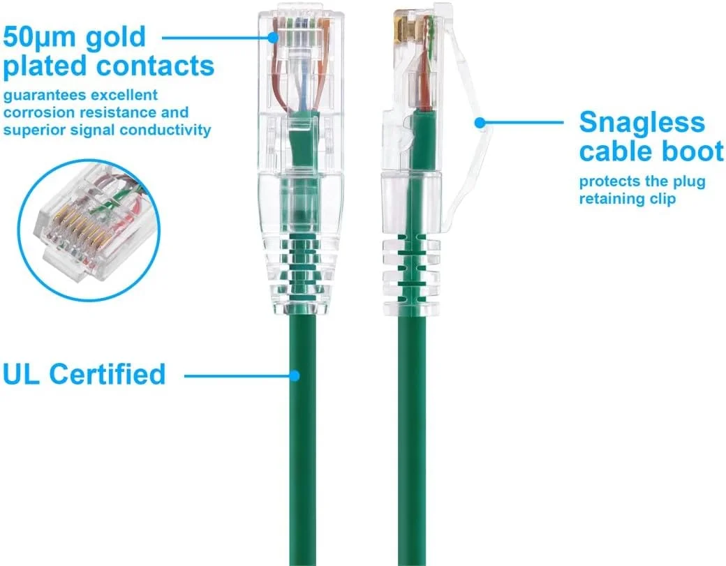 کابل شبکه پچ Cat6 مونوپرایس - بدون گیر، رشته ای، 550 مگاهرتز، UTP، دارای رتبه CMR، 28AWG، 0.5 فوت، سبز - سری SlimRun کابل شبکه پچ Cat6 مونوپرایس - بدون گیر، رشته ای، 550 مگاهرتز، UTP، دارای رتبه CMR، 28AWG، 0.5 فوت، سبز - سری SlimRun