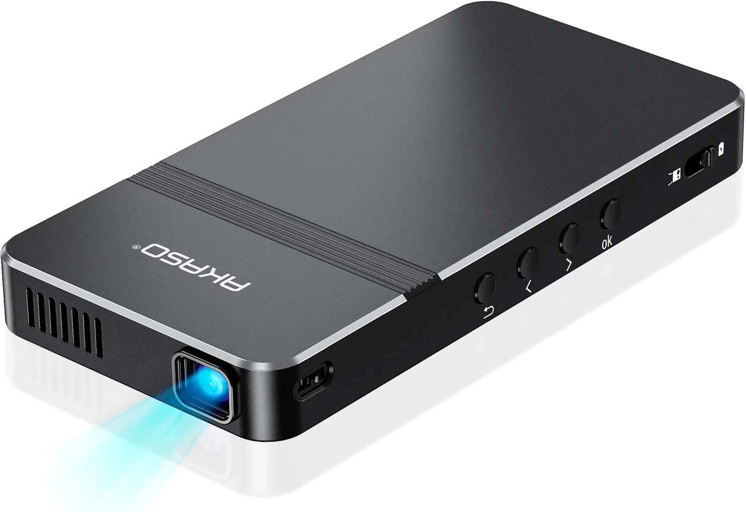 پروژکتور مینی AKASO، پروژکتور قابل حمل DLP جیبی، پروژکتور کوکی 1080P، پشتیبانی از HDMI WiFi، باتری قابل شارژ داخلی، بلندگوهای استریو و پروژکتور فیلم کنترل از راه دور پروژکتور مینی AKASO، پروژکتور قابل حمل DLP جیبی، پروژکتور کوکی 1080P، پشتیبانی از HDMI WiFi، باتری قابل شارژ داخلی، بلندگوهای استریو و پروژکتور فیلم کنترل از راه دور
