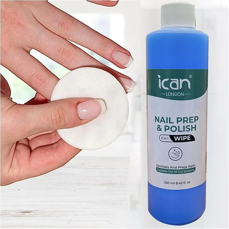 محلول آماده سازی و پاک کننده لاک ناخن آیکان لندن، تمیز کننده چند منظوره باقیمانده لاک ژل، مناسب برای بهداشت و مراقبت از ناخن، 250 میلی لیتر