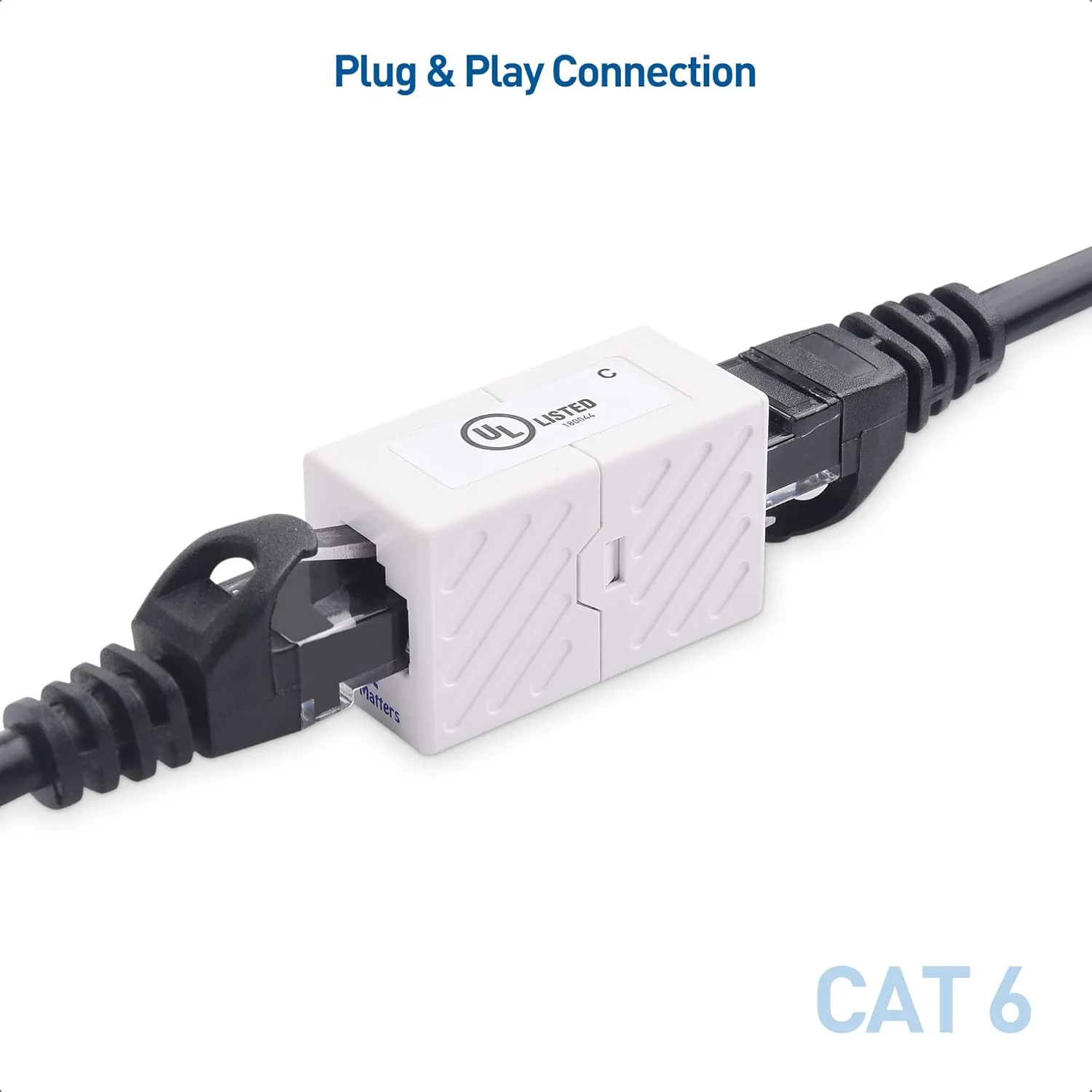 کوپلر اترنت Cable Matters [دارای تاییدیه UL] بسته 2 عددی (کوپلر RJ45، کوپلر Cat6، آداپتور توسعه دهنده اترنت) - سفید